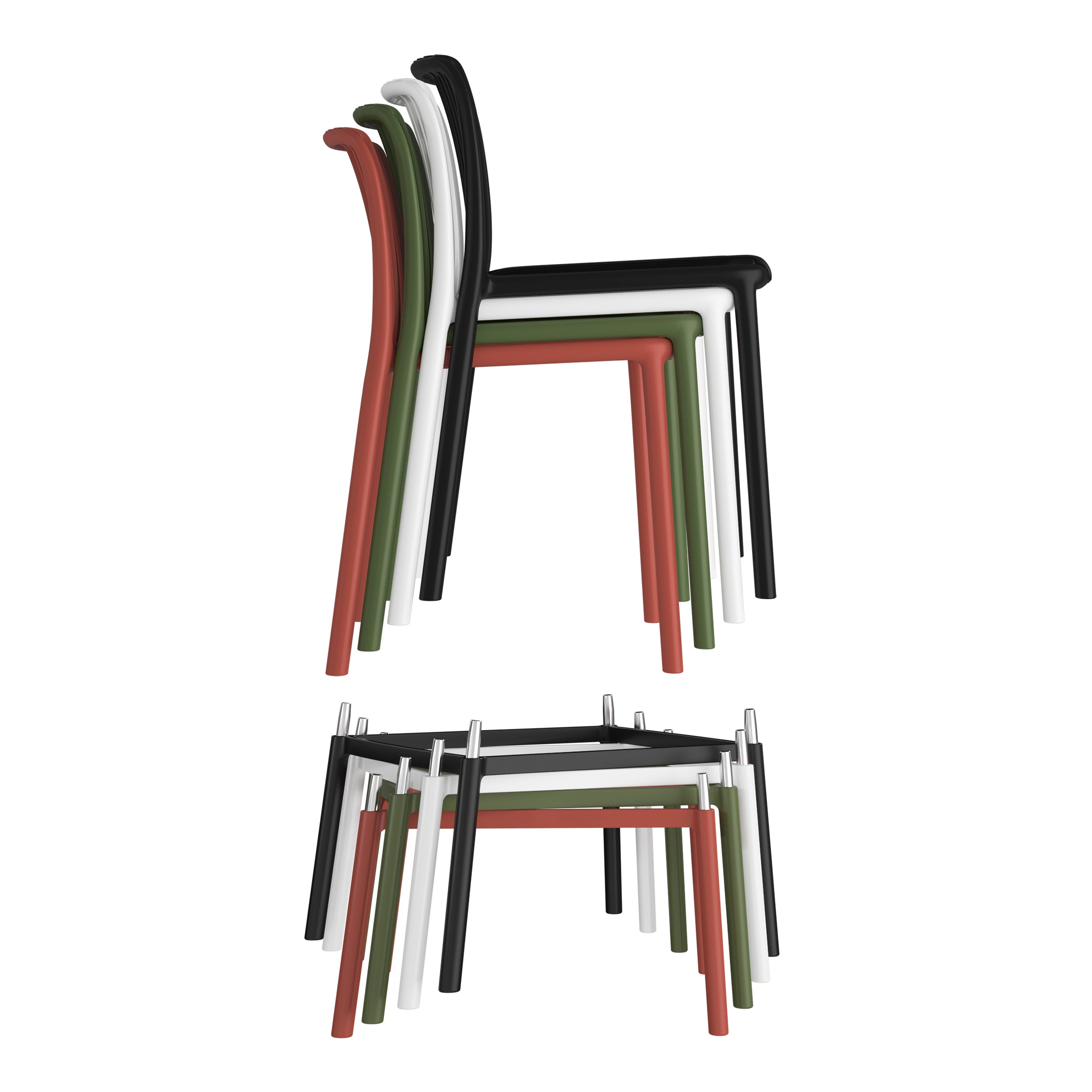 Sunshine 29.5" Outdoor Modern Polypropylene Plastic Patio Bar Height Stools (Set of 2)