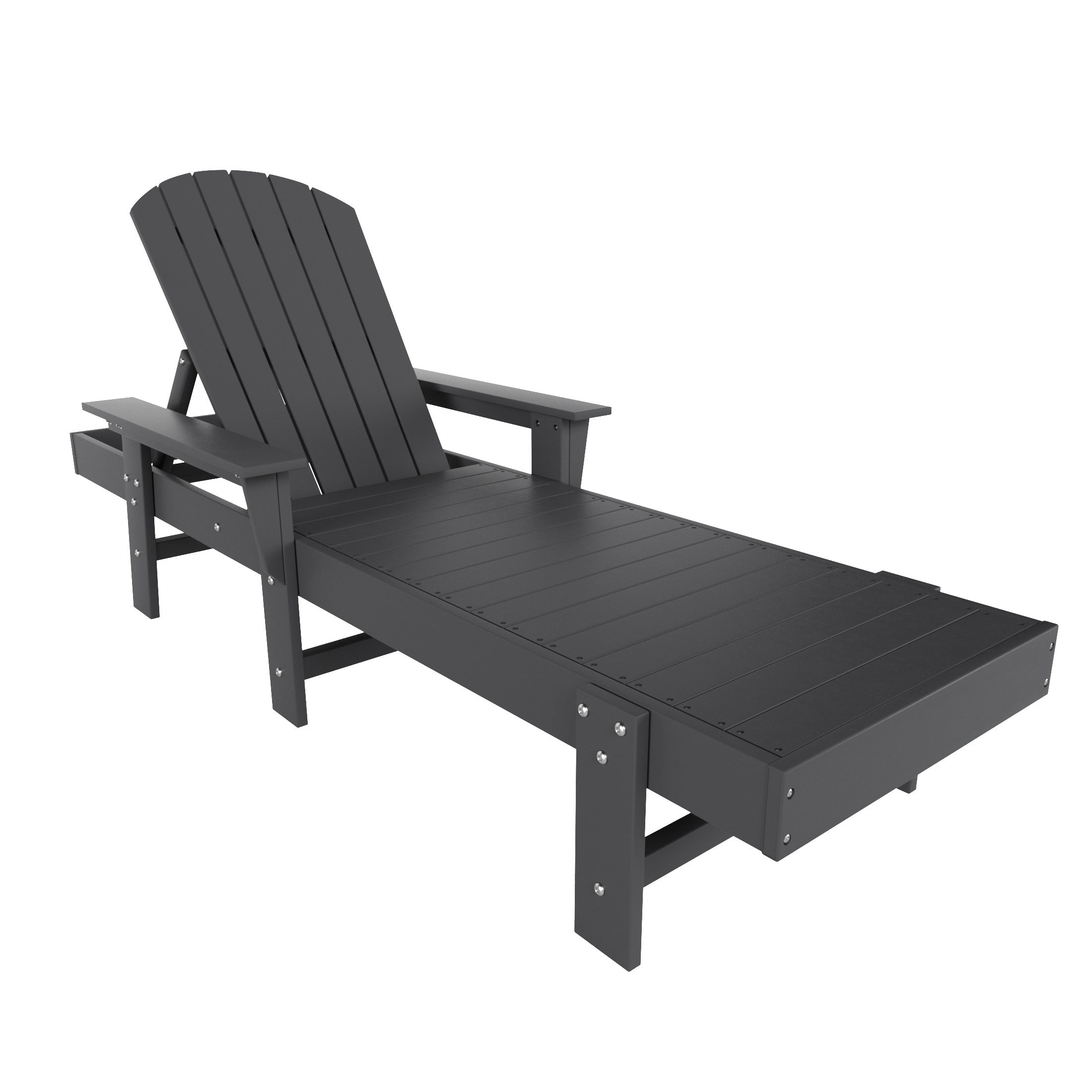 Portside Adirondack Poly Reclining Chaise Lounge With Arms