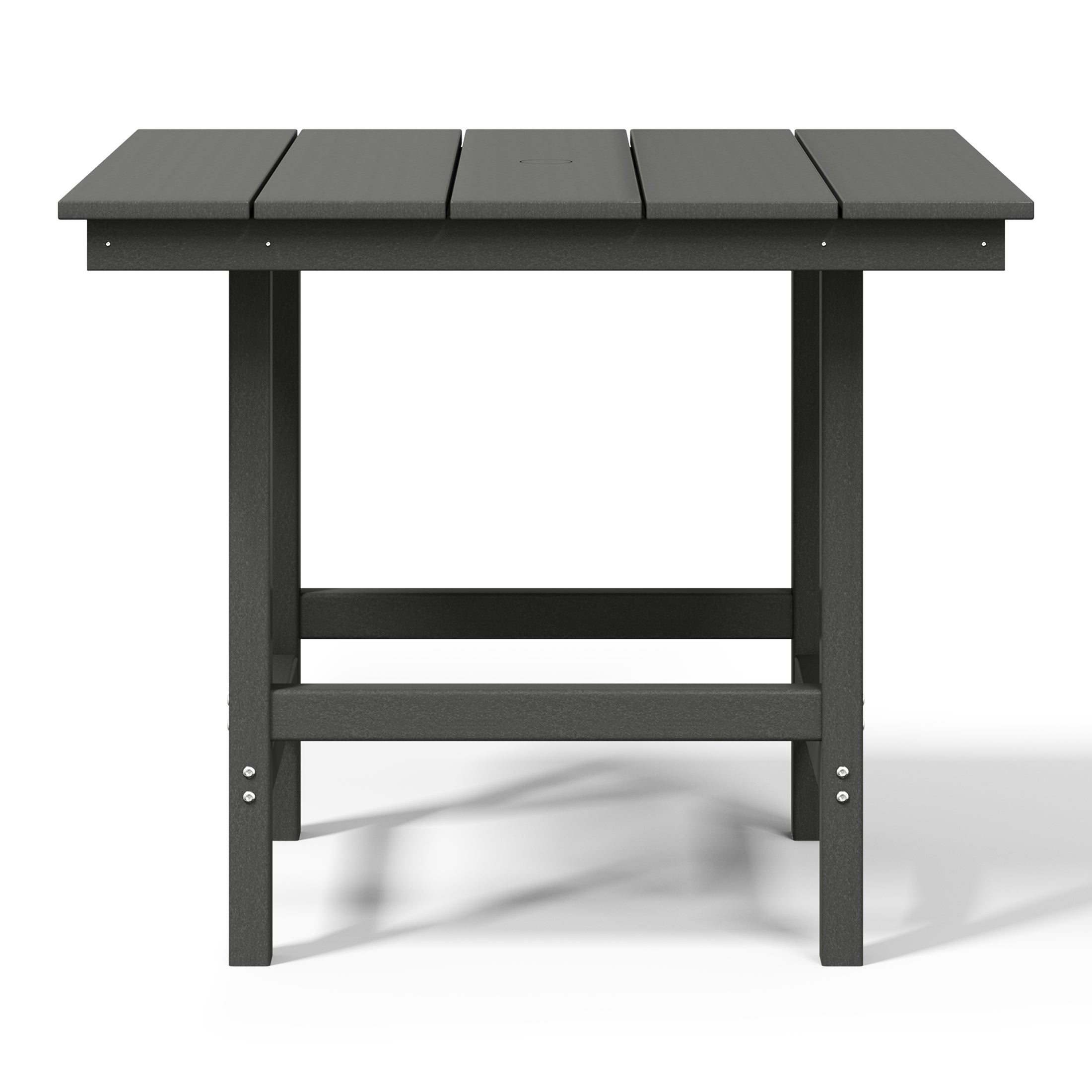 Palms Outdoor HDPE 36" Square Patio Dining Table with Umbrella Hole