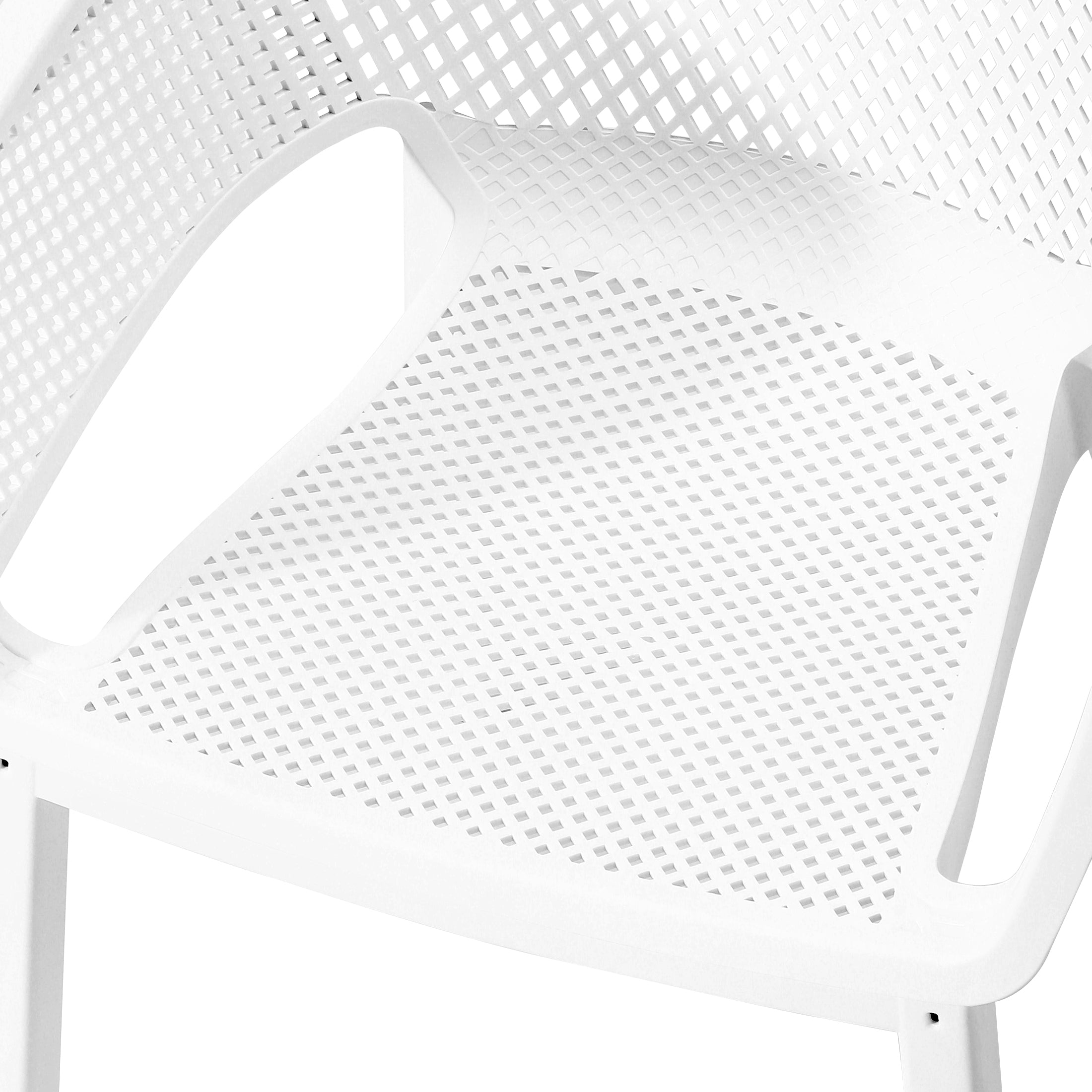 Sunshine Outdoor Modern Stackable Plastic Resin Patio Dining Armchair (Set of 4)