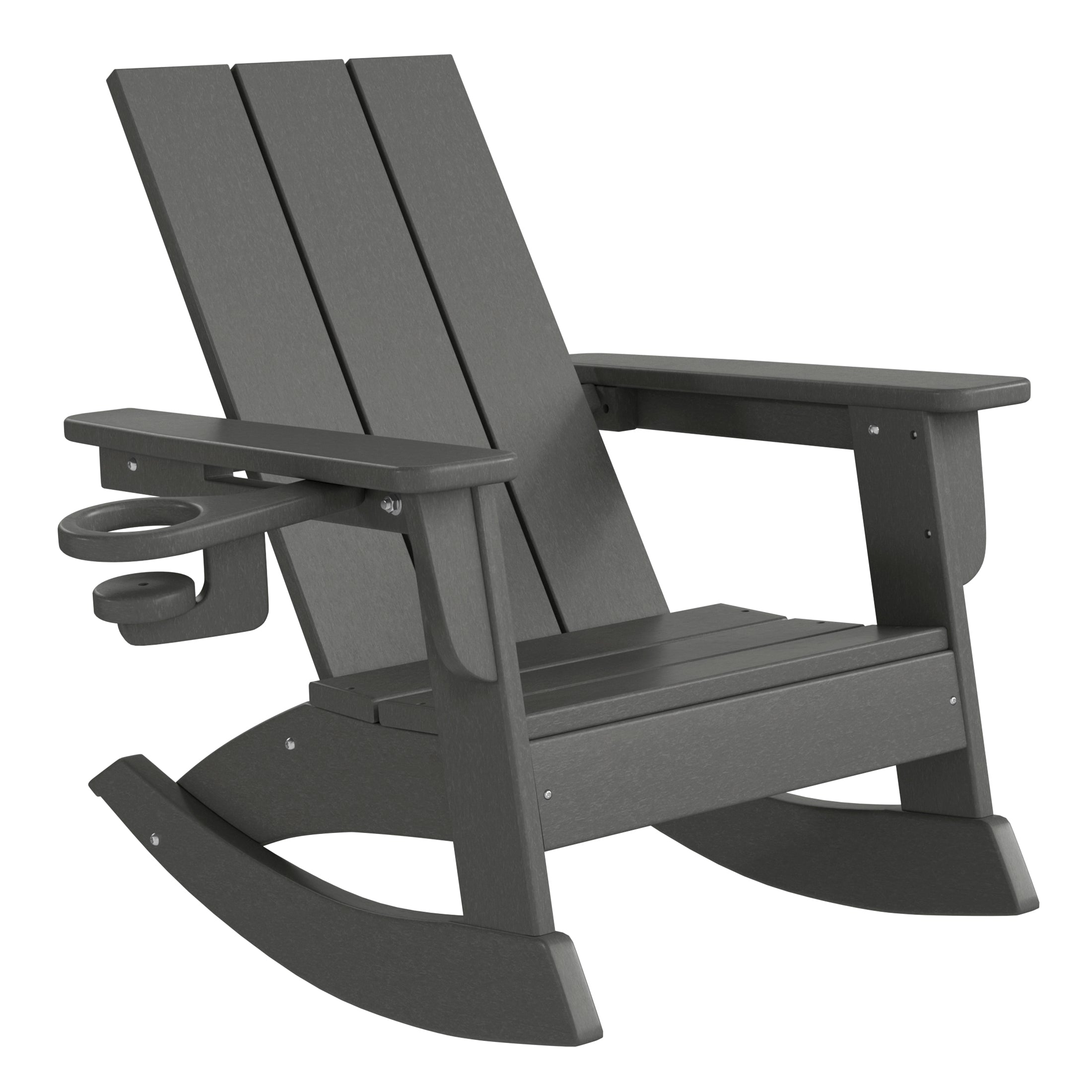 Palms Outdoor HDPE Plastic Preschool Toddler Modern Adirondack Rocking Chairs (Set of 2)