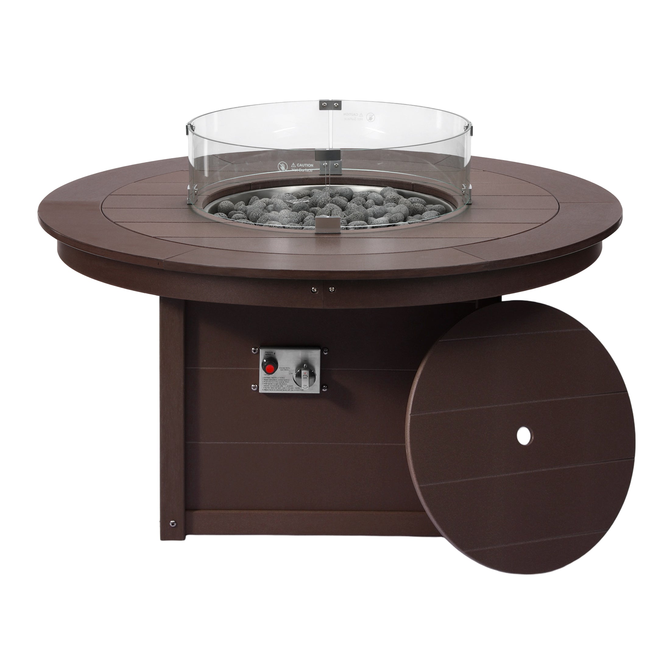 Sol 47" Modern Outdoor 55,000 BTU Patio Propane Round Fire Pit Table