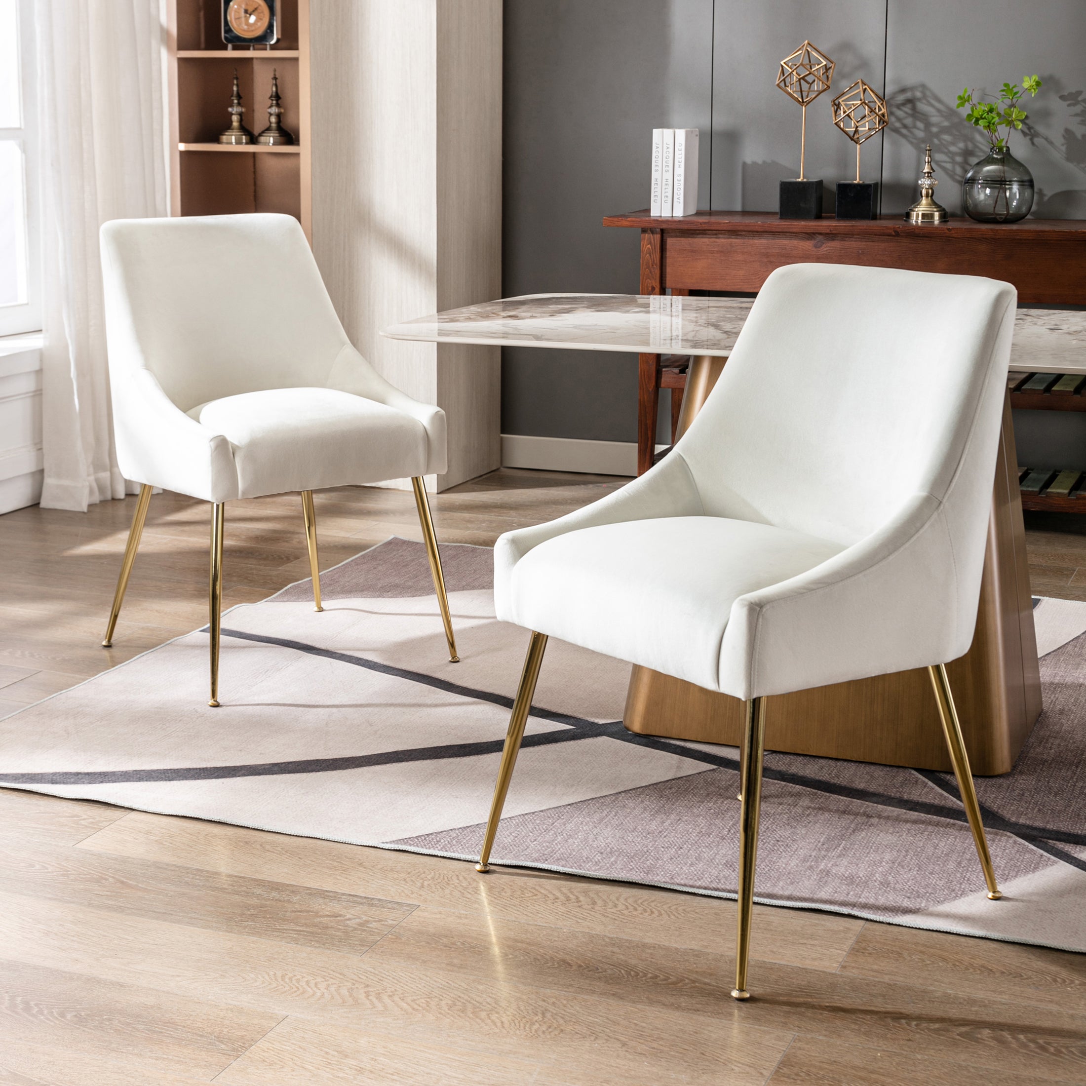 Makala Upholstered Velvet Accent Chair (Set of 2)