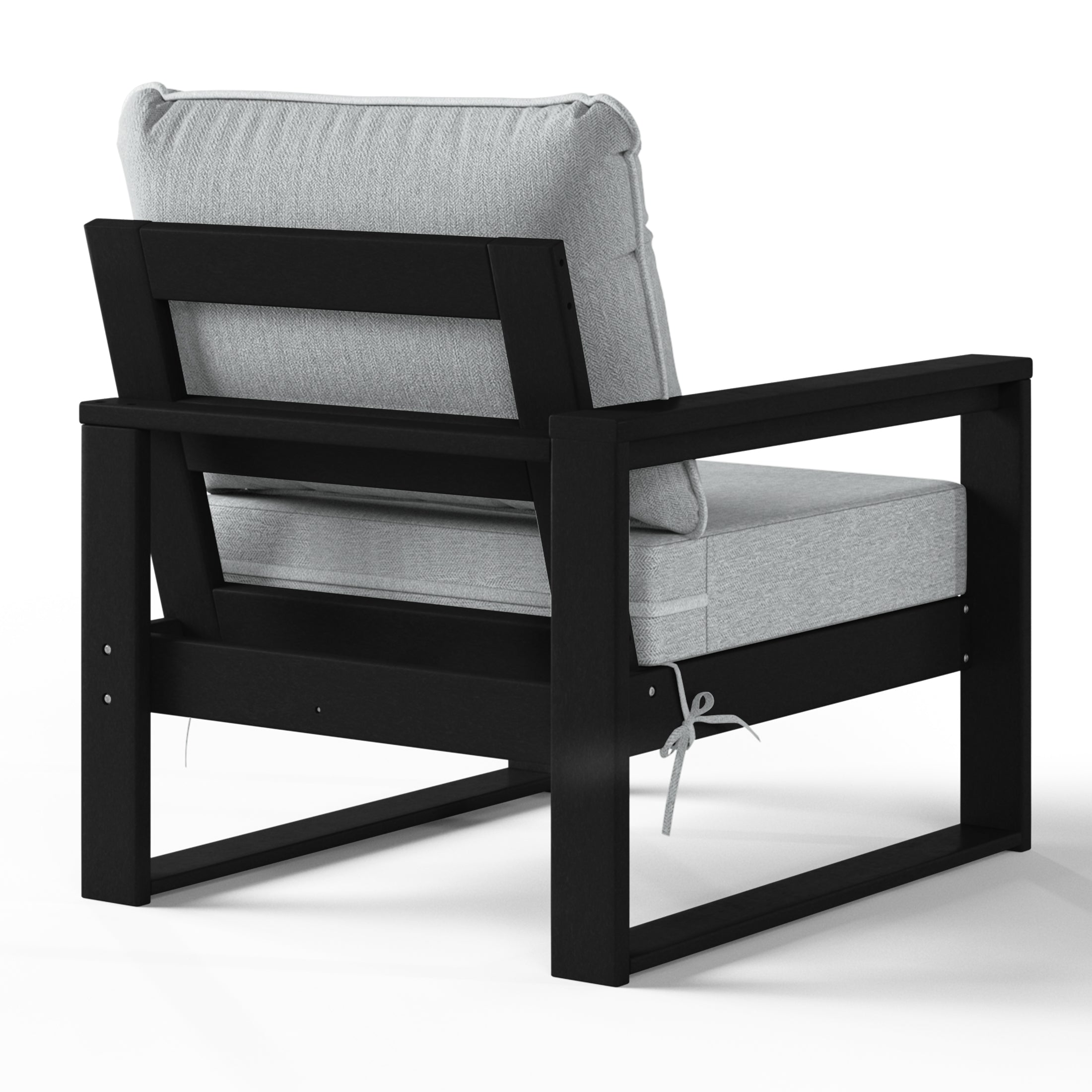 Rockaway Outdoor HDPE Left Arm Sectional Patio Corner Club Chair with Patio Cushions