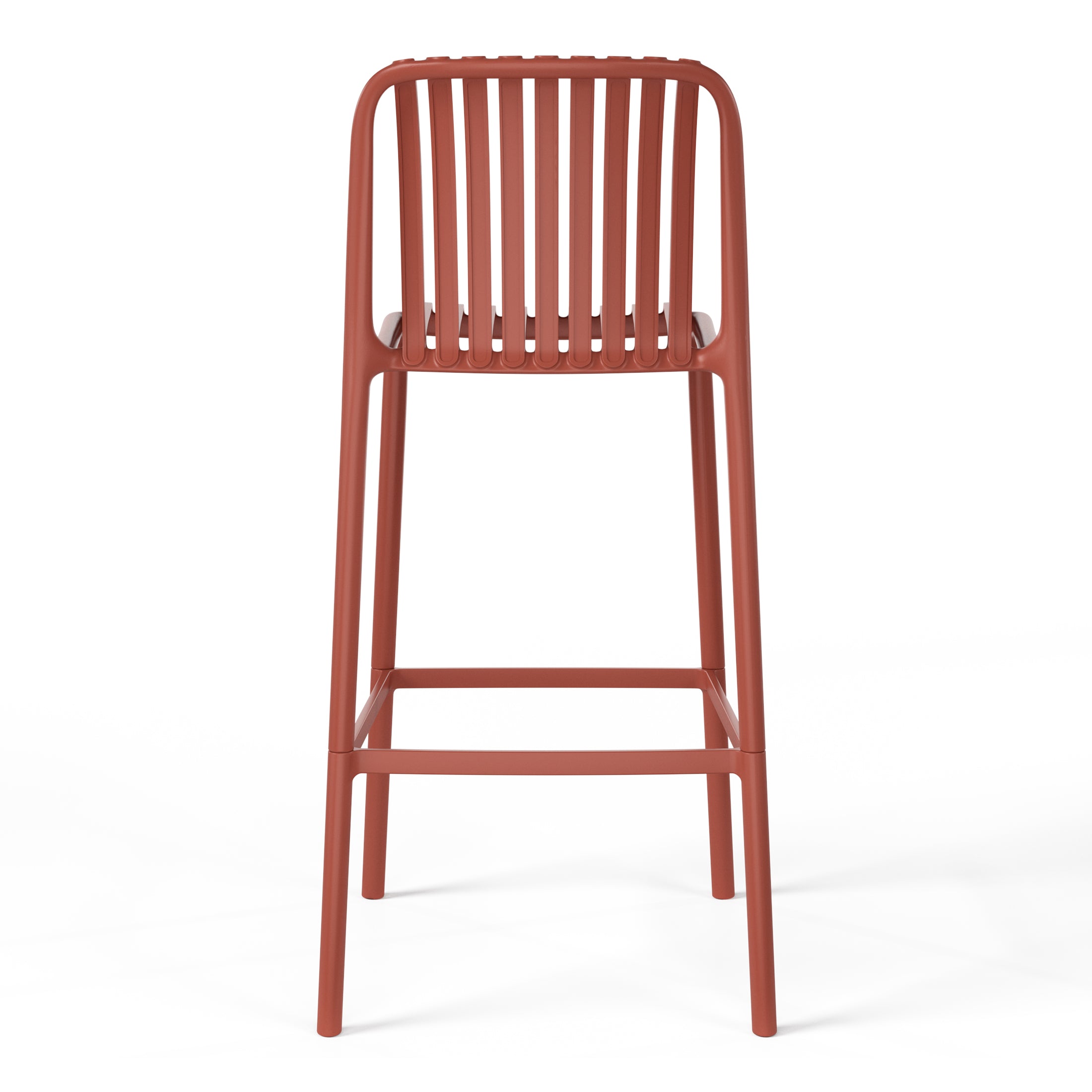 Sunshine 29.5" Outdoor Modern Polypropylene Plastic Patio Bar Height Stools (Set of 2)
