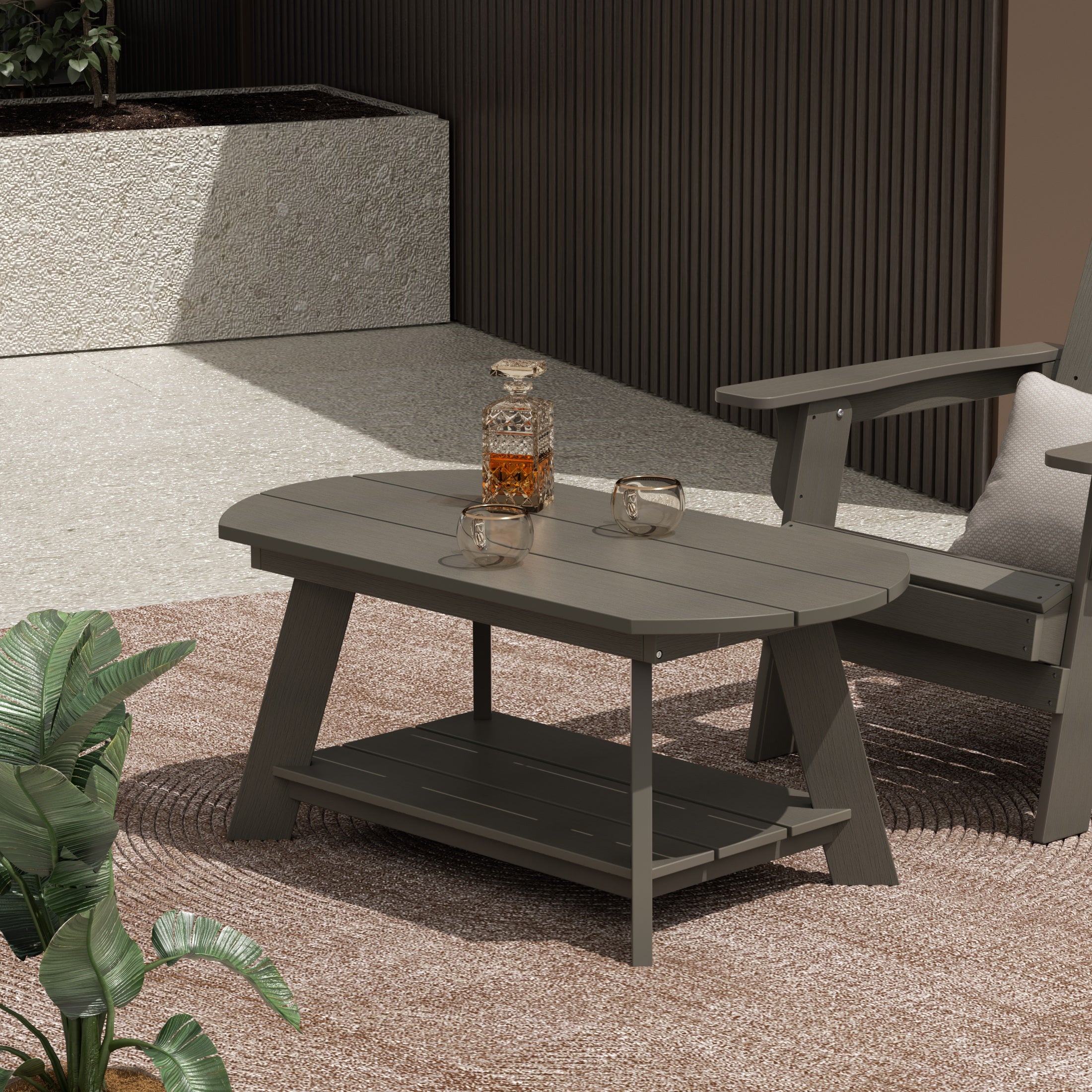 Florence Outdoor Patio All-weather Modern Coffee Table