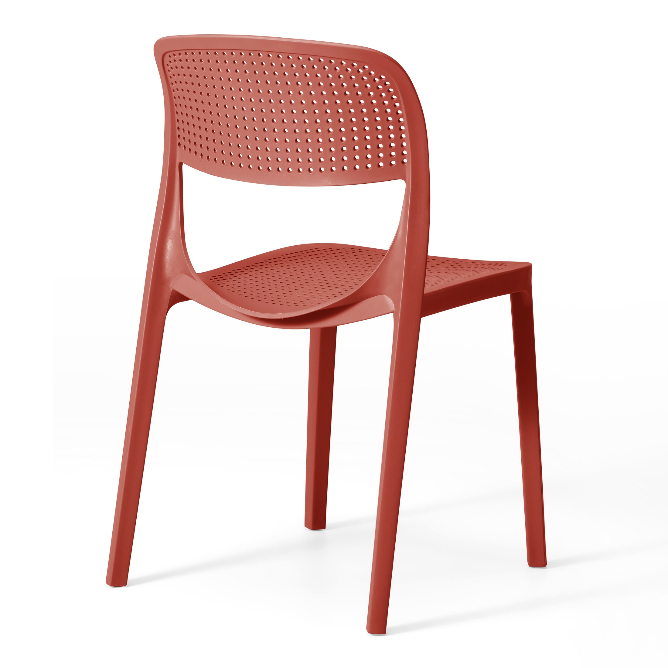 Sunshine Modern Stackable Plastic Resin Patio Dining Side Chair (Set of 2)