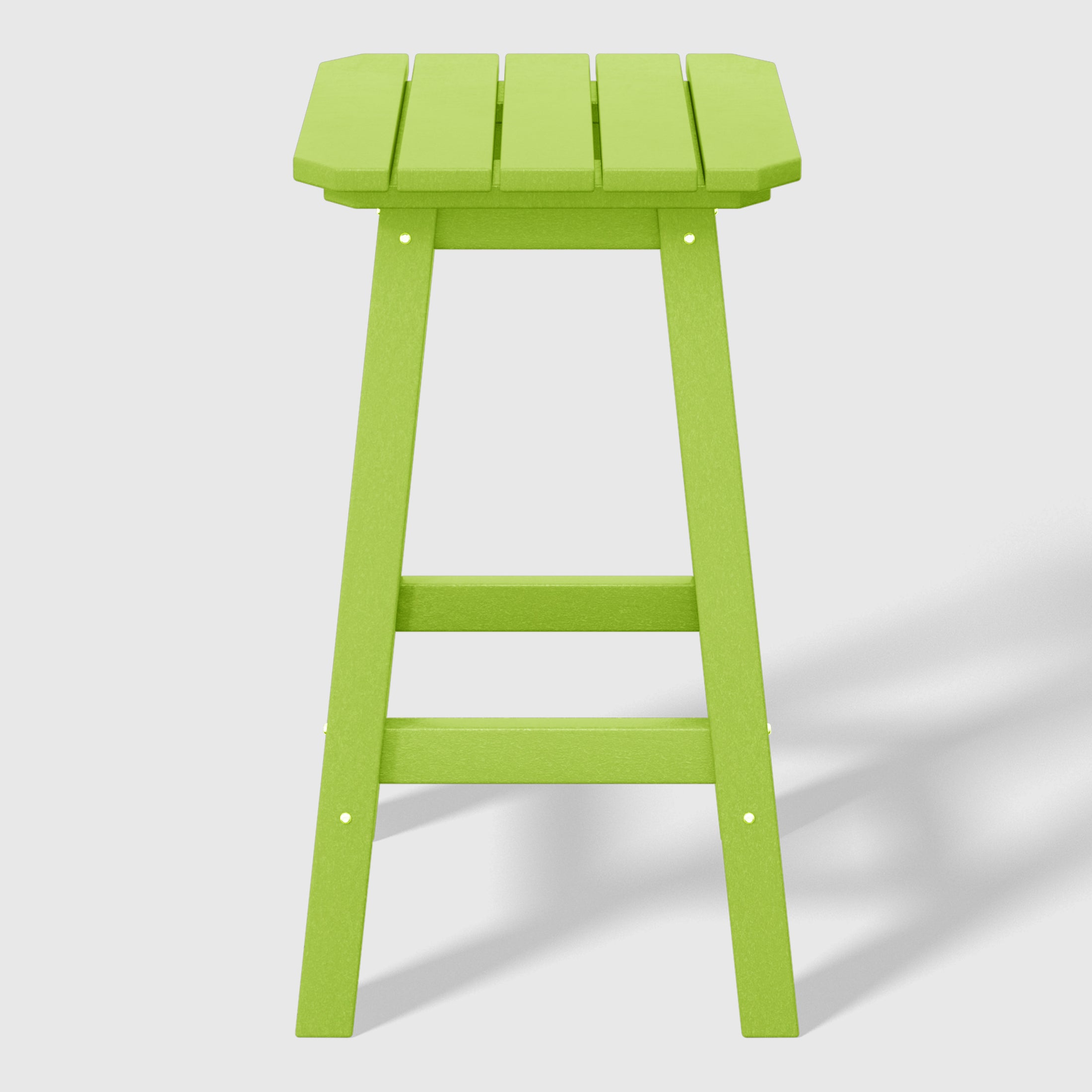Paradise 24" HDPE Outdoor Patio Counter High Backless Square Bar Stools Set of Three
