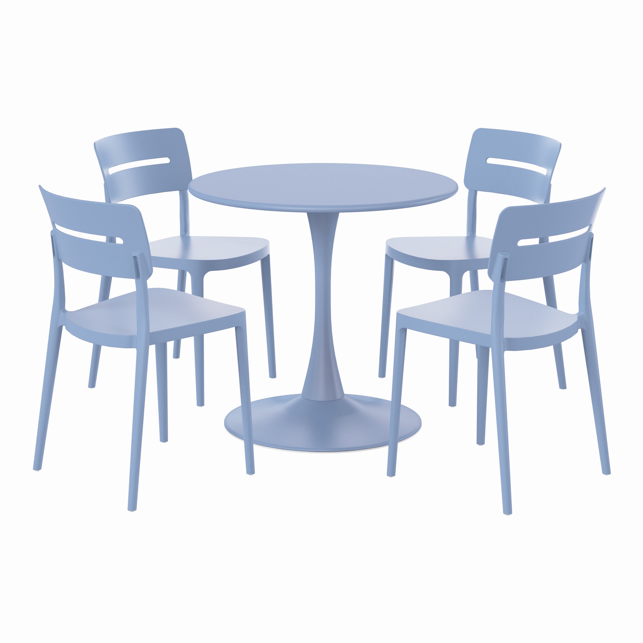 Sunshine 5-Piece Outdoor Indoor Round Metal Patio Dining Table Set With Stackable Patio Chairs