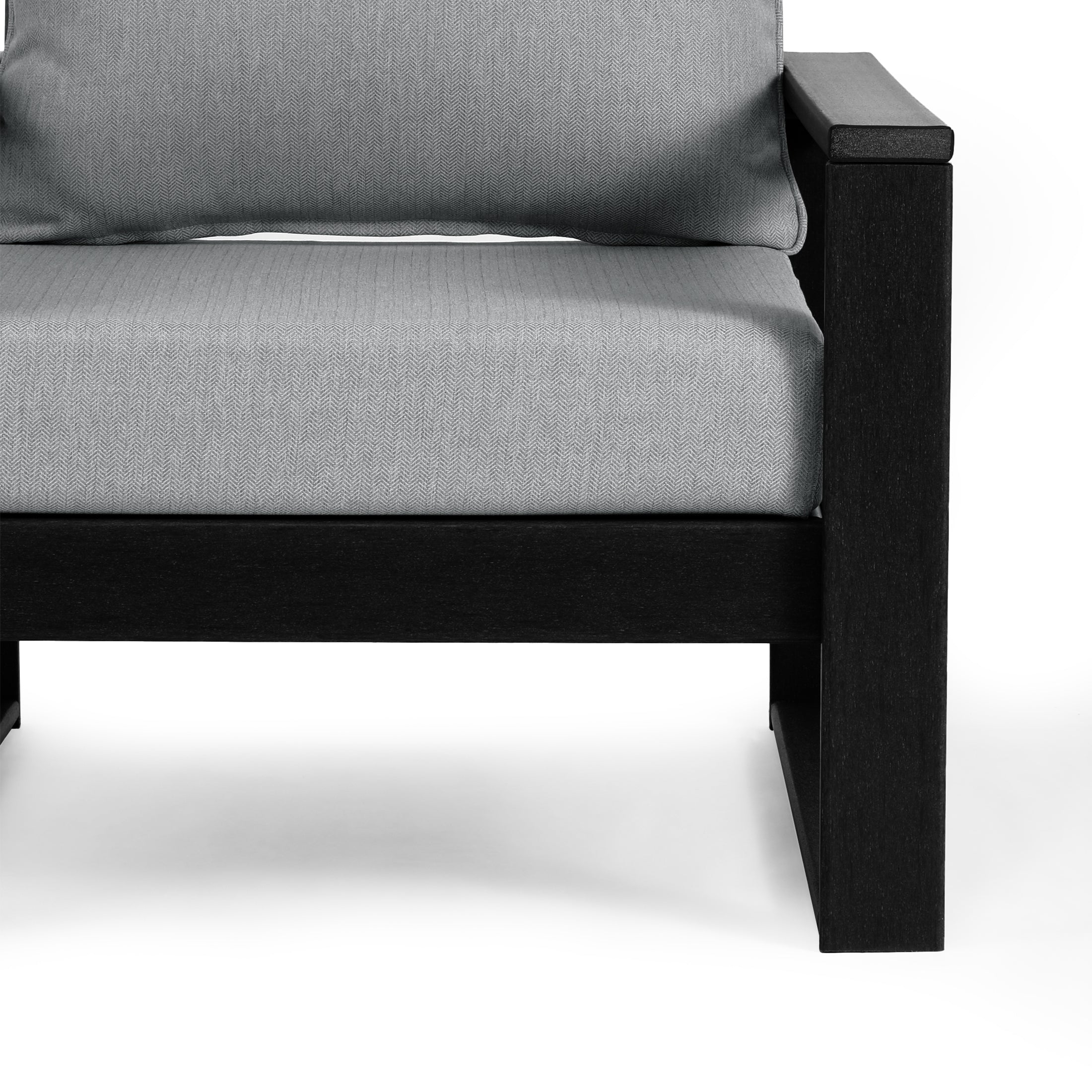 Rockaway Outdoor HDPE All-Weather Modern Patio Loveseat with Waterproof Cushions