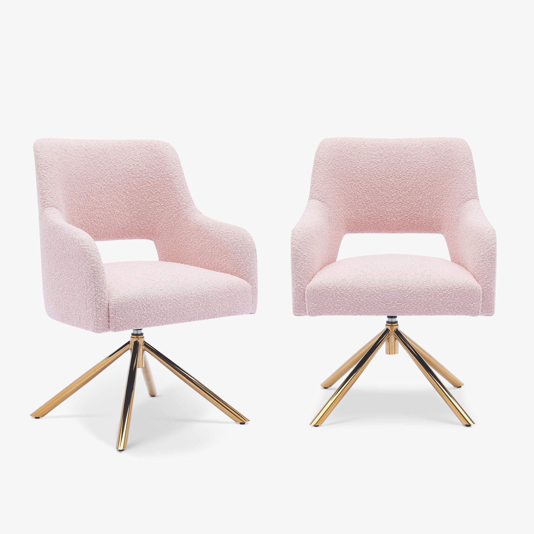 Amélie Mid-Century Modern Wide Boucle Swivel Accent Arm Chair (Set of 2)