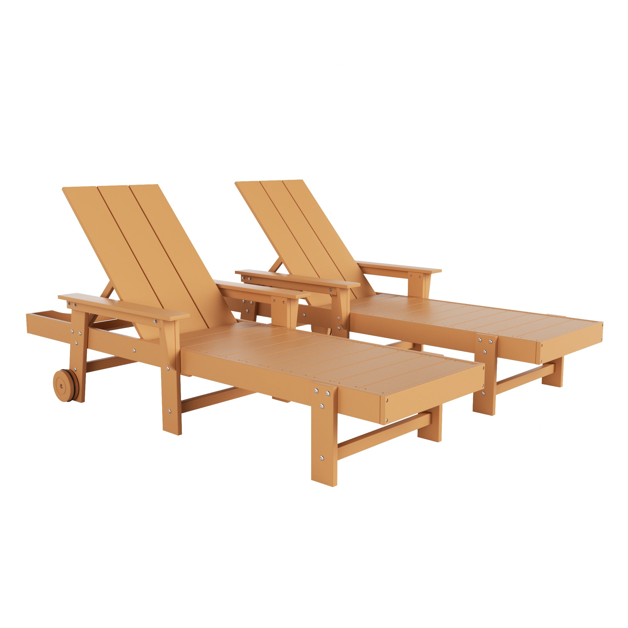 Palms 2 Piece Reclining Chaise Lounge With Arms & Wheels