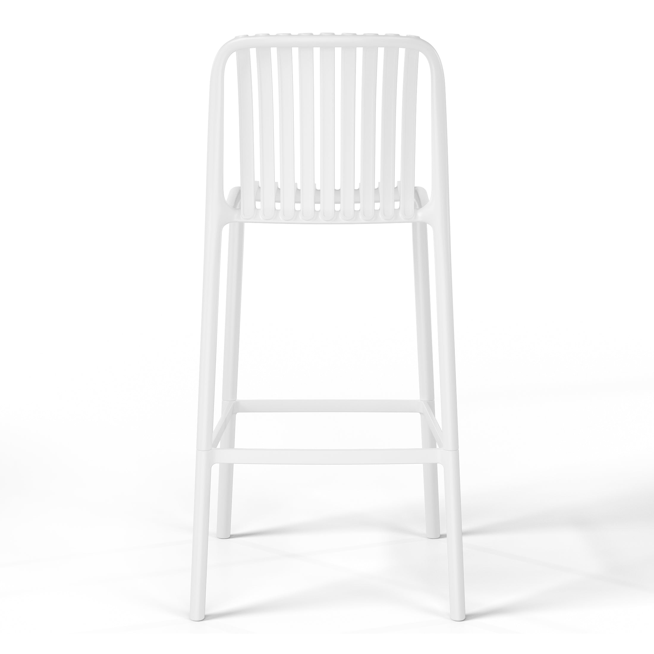 Sunshine 29.5" Outdoor Modern Polypropylene Plastic Patio Bar Height Stools (Set of 2)