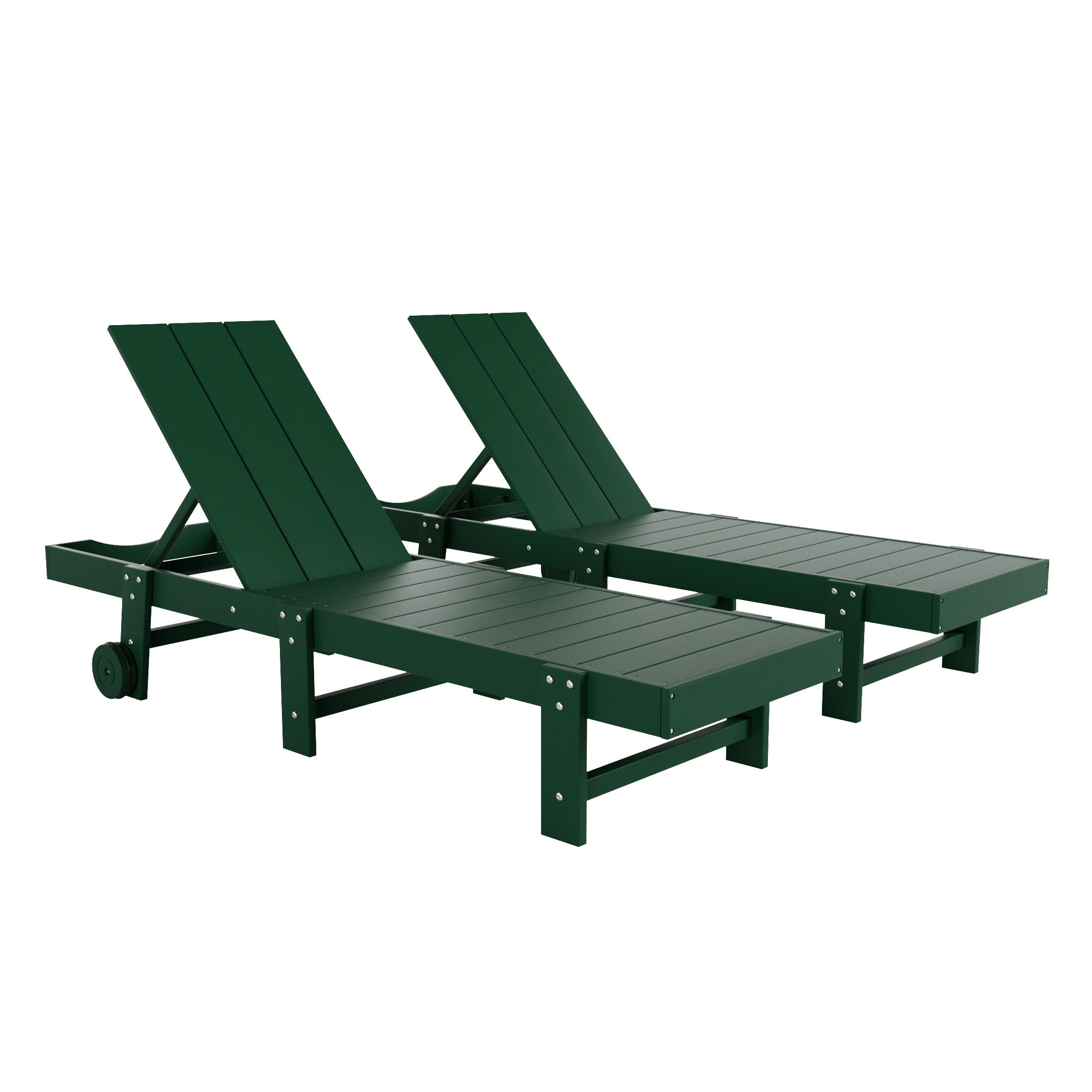 Palms Modern Poly Reclining Chaise Lounge With Wheels