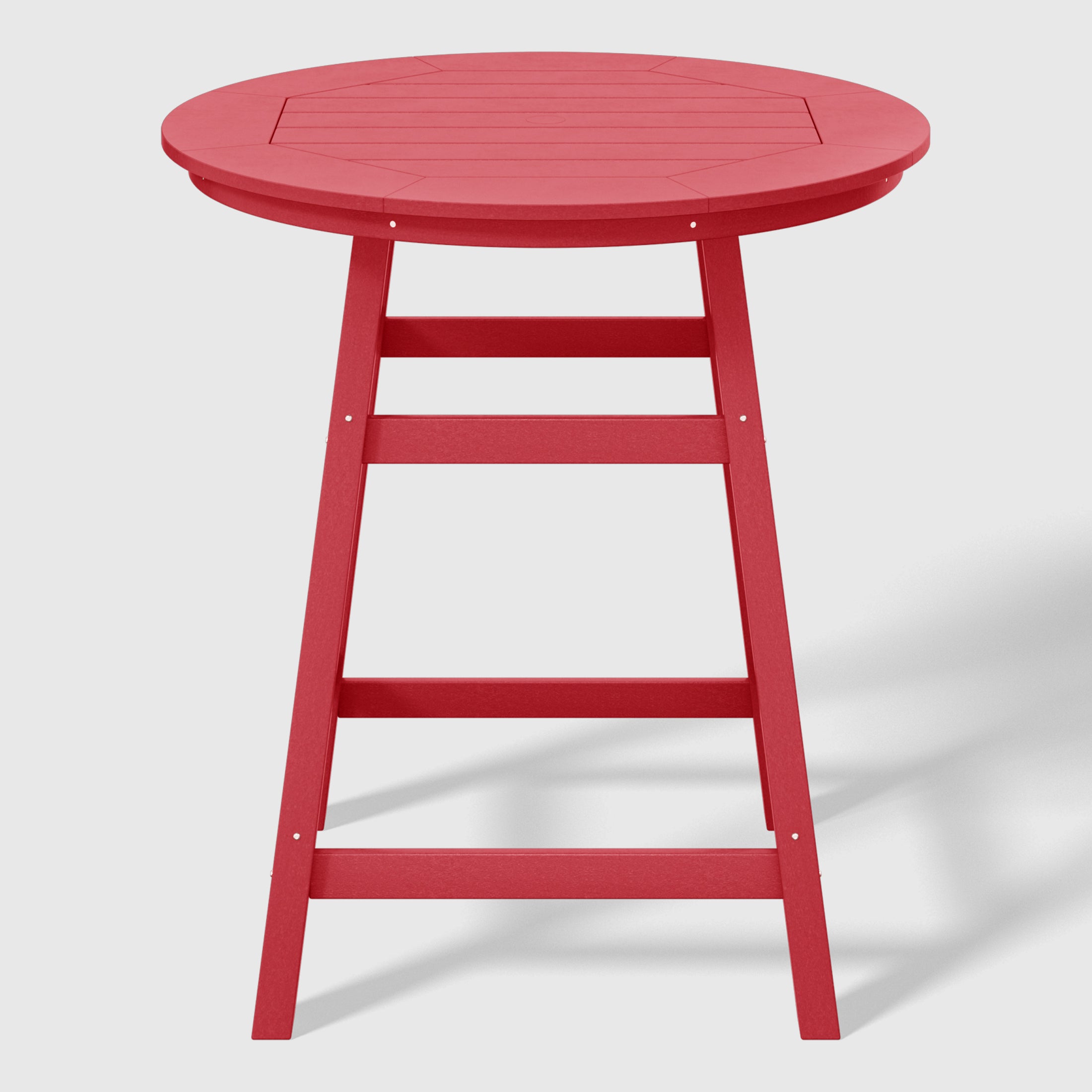 Paradise 5-Piece HDPE Outdoor Patio Dining Bar Bistro Table Set with Counter High Round Bar Stools