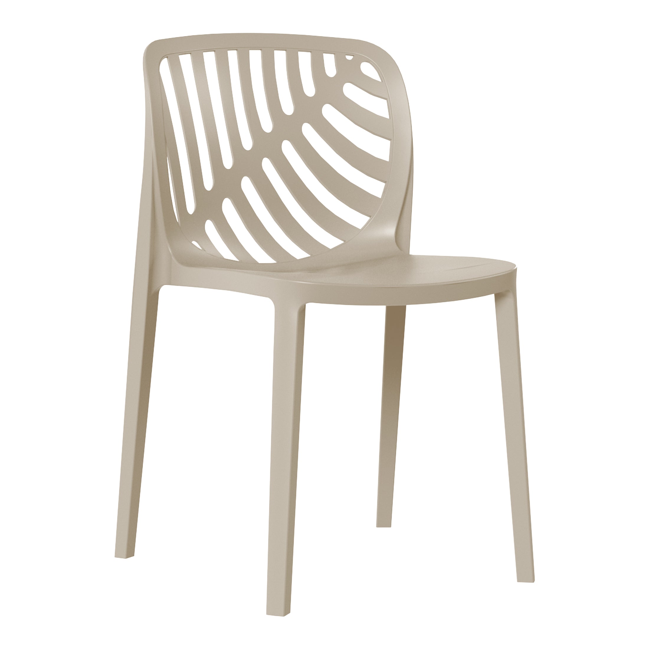 Sunshine Outdoor Modern Stackable Polypropylene Plastic Patio Bistro Dining Side Chairs (Set of 2)