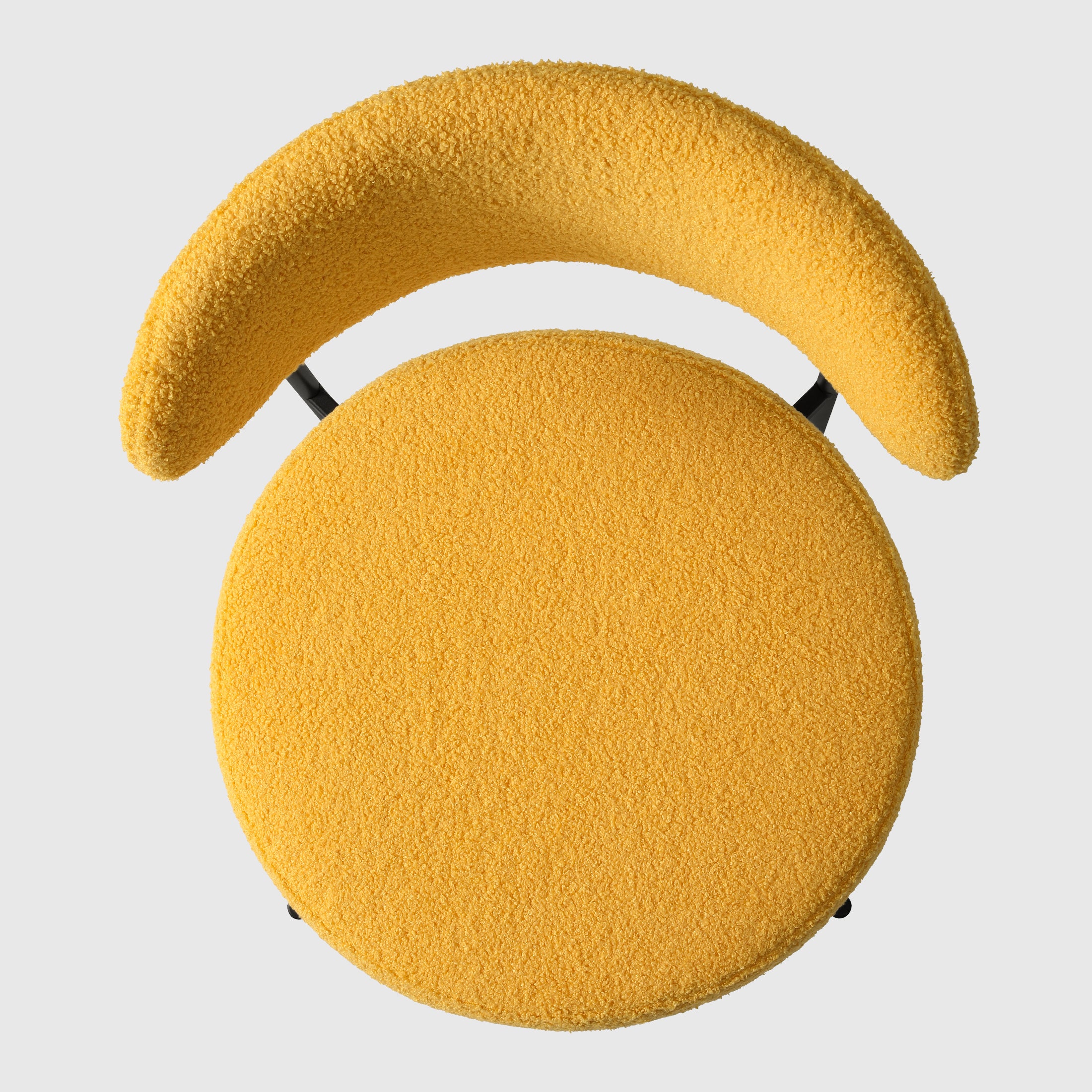 Celine Mid-Century Modern Upholstered Sherpa Round Dining Chairs (Set of 4)