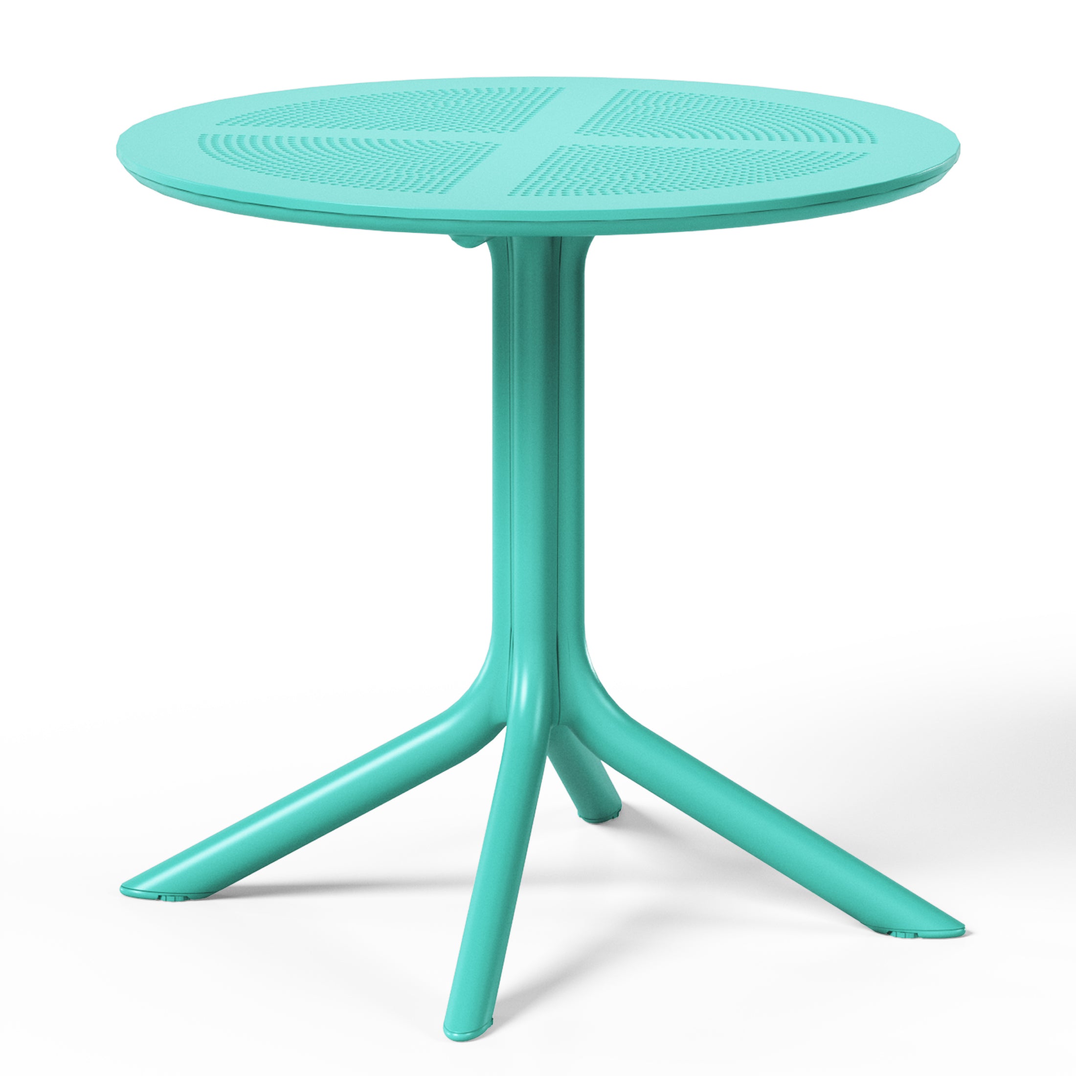 Sunshine 31.5" Round Plastic Outdoor Patio Dining Table for 4