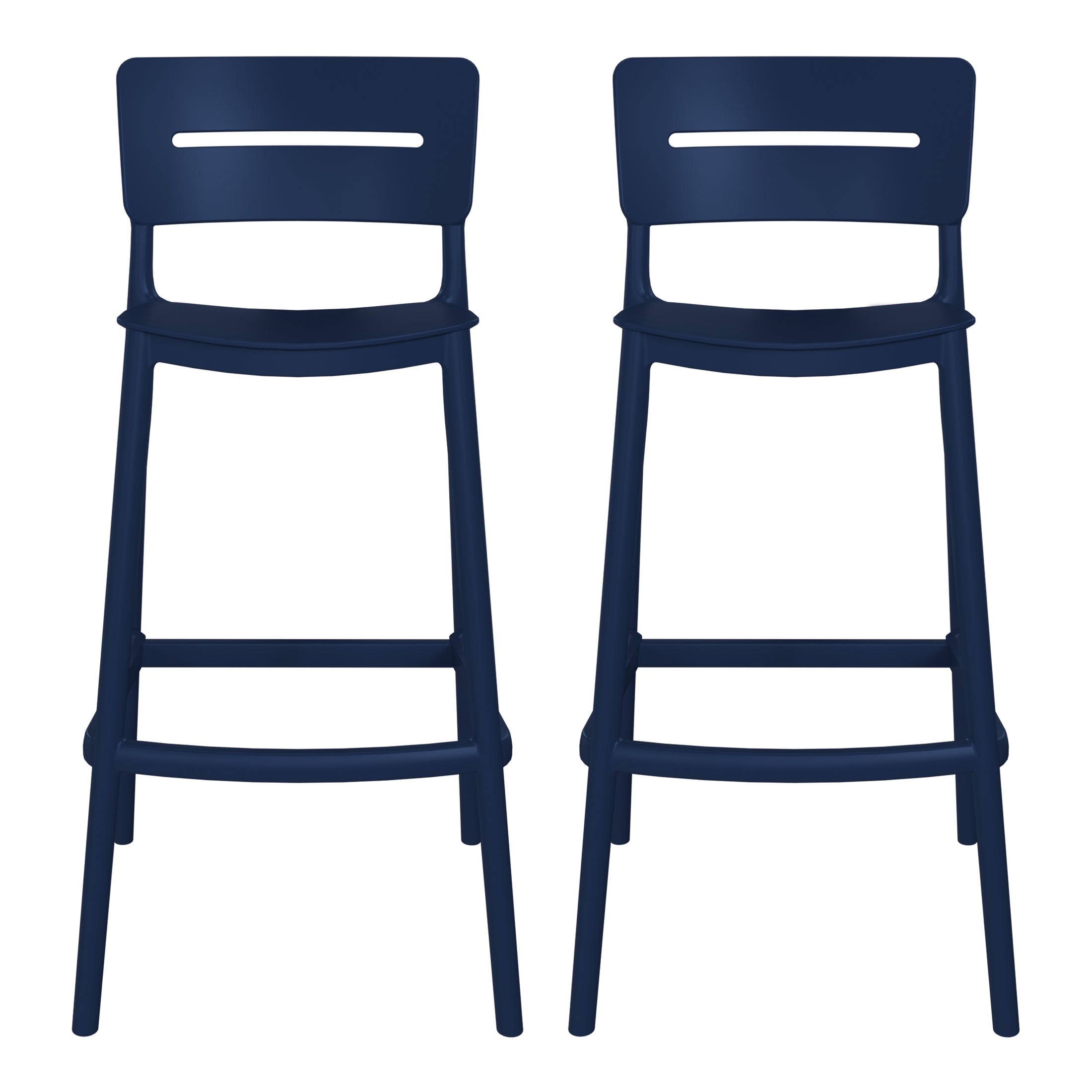 Sunshine Stackable Polypropylene Resin Plastic Outdoor Patio Bar Stools (Set of 2)