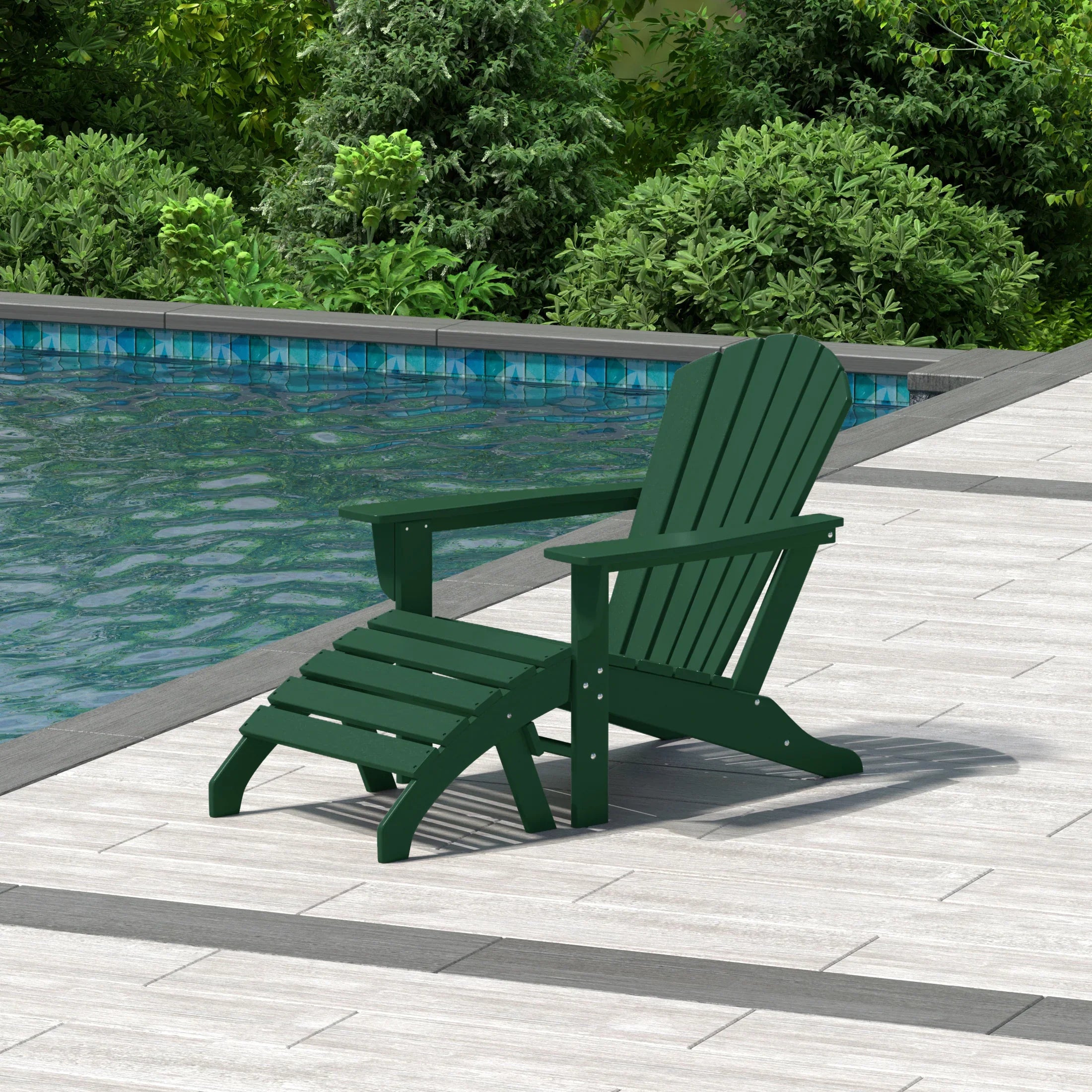 ＊◆2脚組◆Early American "BLUE" ダイニングチェア＊ PORTSIDE 2-Piece Set Adirondack Chair with Matching Ottoman