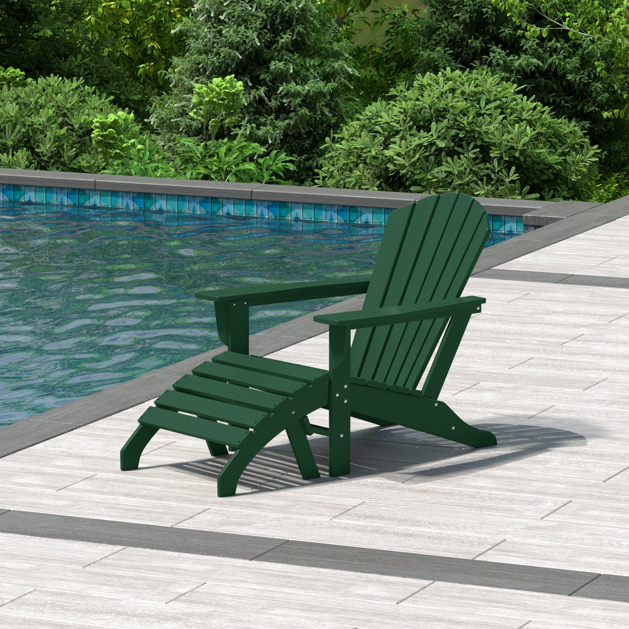 Portside Outdoor Adirondack Chair With Ottoman 2-Piece Set