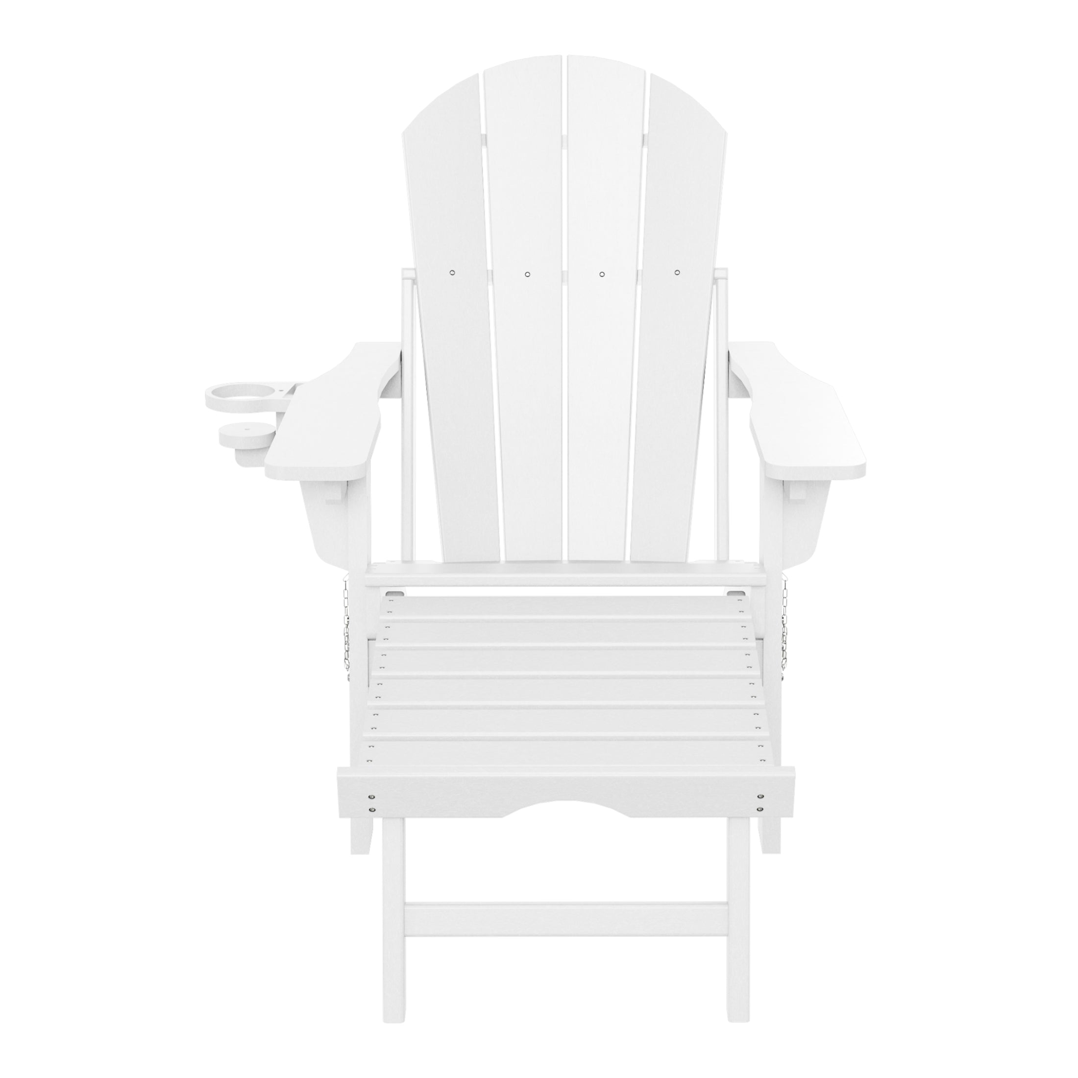 Paradise Folding Adjustable Adirondack Chair with Retractable Ottoman and Cup Holder
