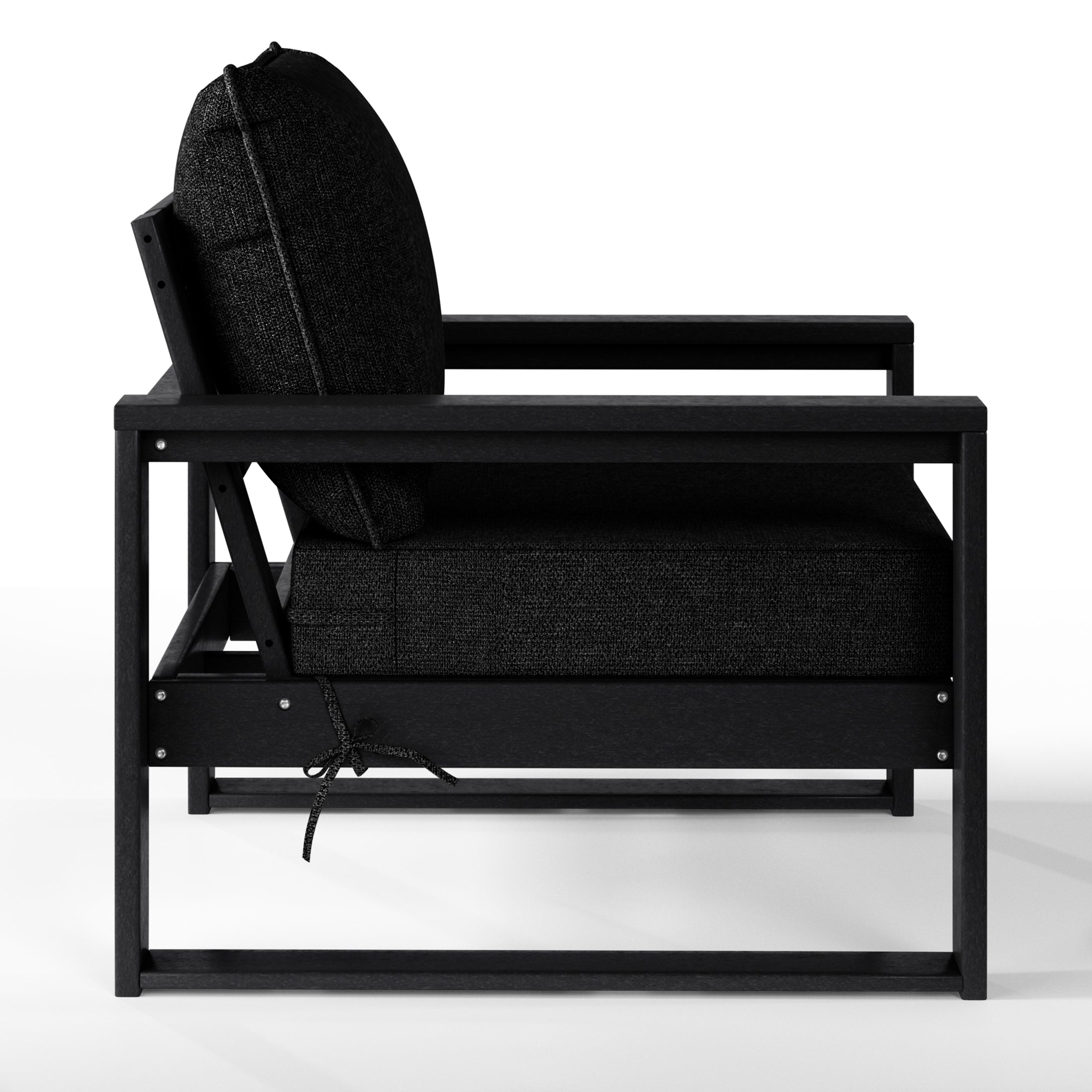 Rockaway Outdoor Modern 3-Piece HDPE Patio Sofa Set with Side Table