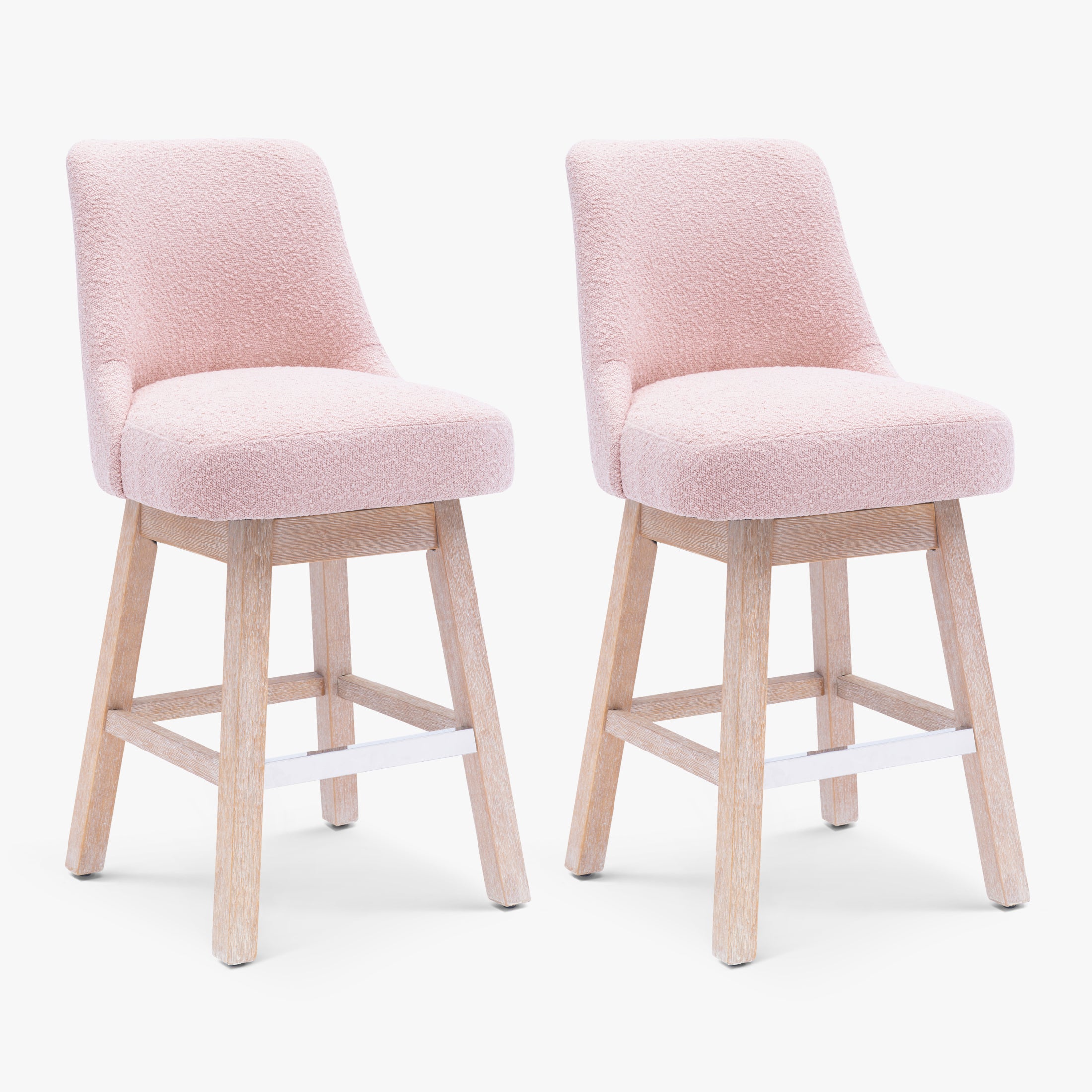Amélie 26" Upholstered Swivel Counter Height Bar Stools (Set of 2)
