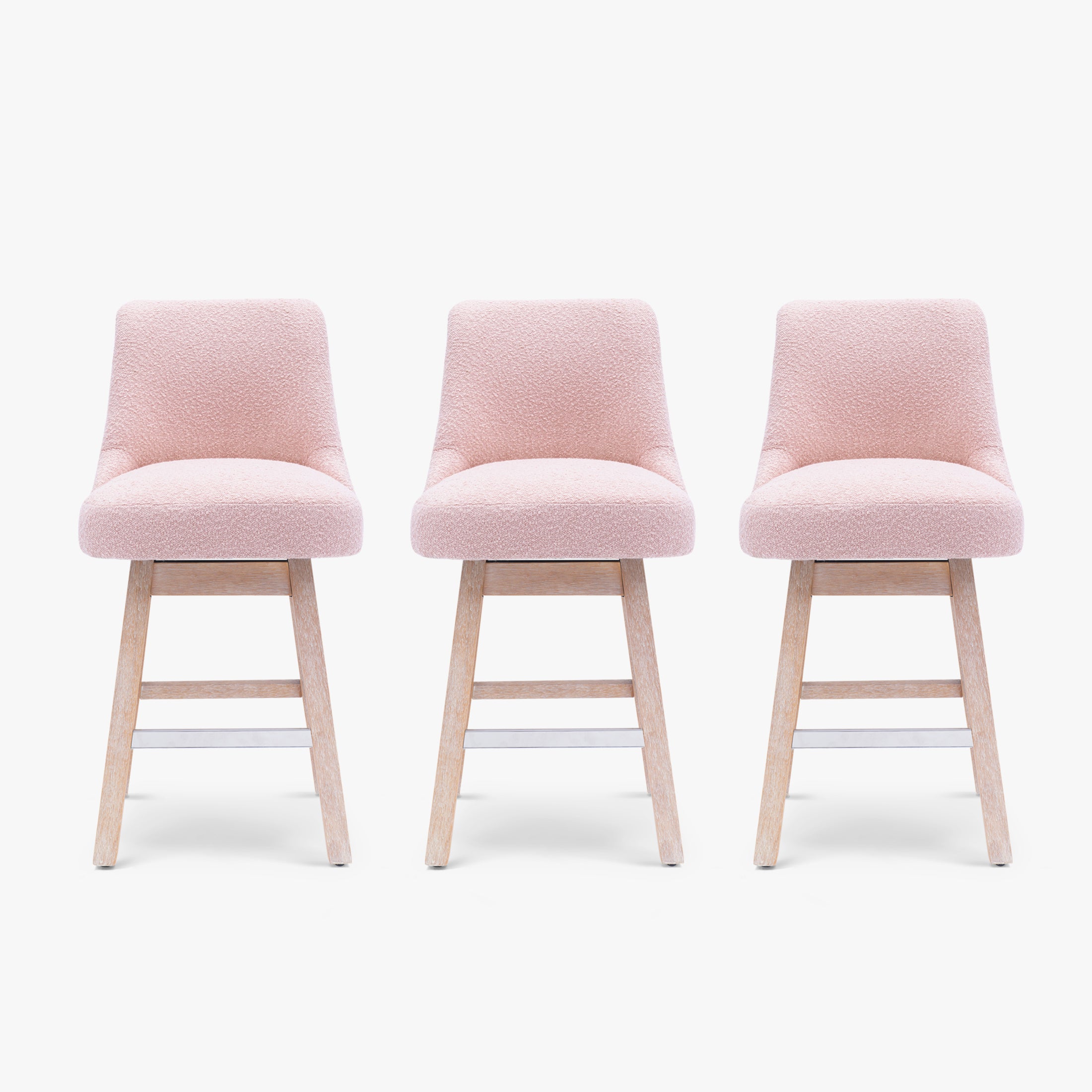Amélie 26" Upholstered Swivel Counter Height Bar Stools (Set of 3)