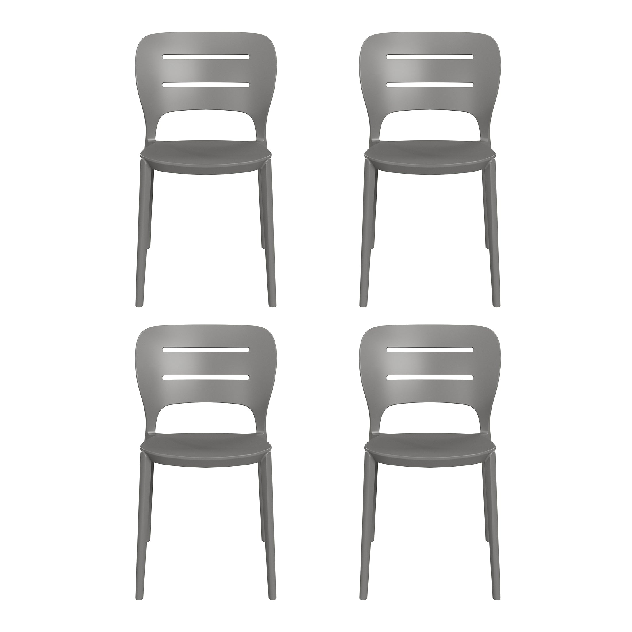 Sunshine Outdoor Modern Stackable Plastic Patio Dining Side Chairs (Set of 4)