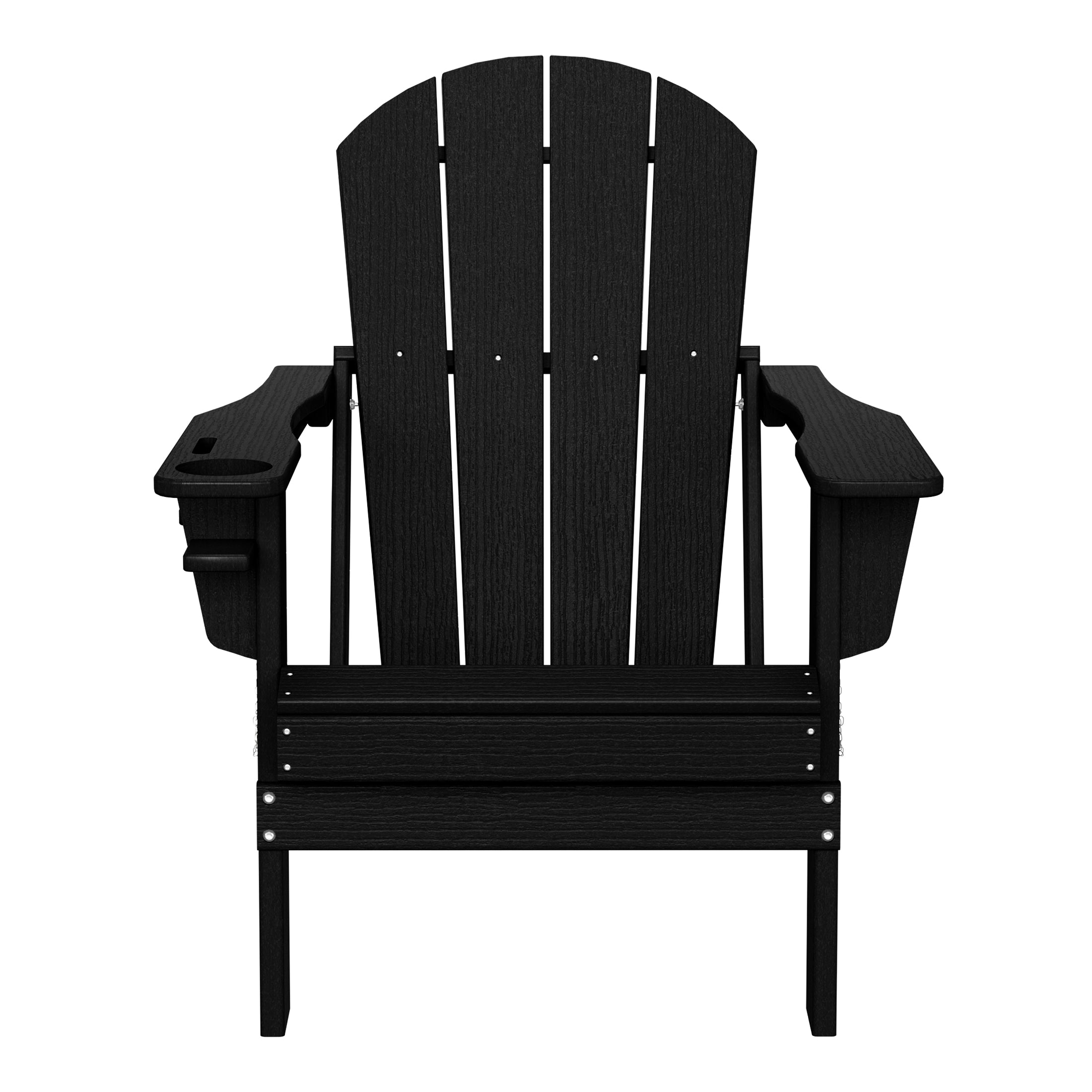 Rockport Outdoor Patio HDPE Resin Folding Adirondack Chairs With Cup Holder and Phone Holder (Set of Four)