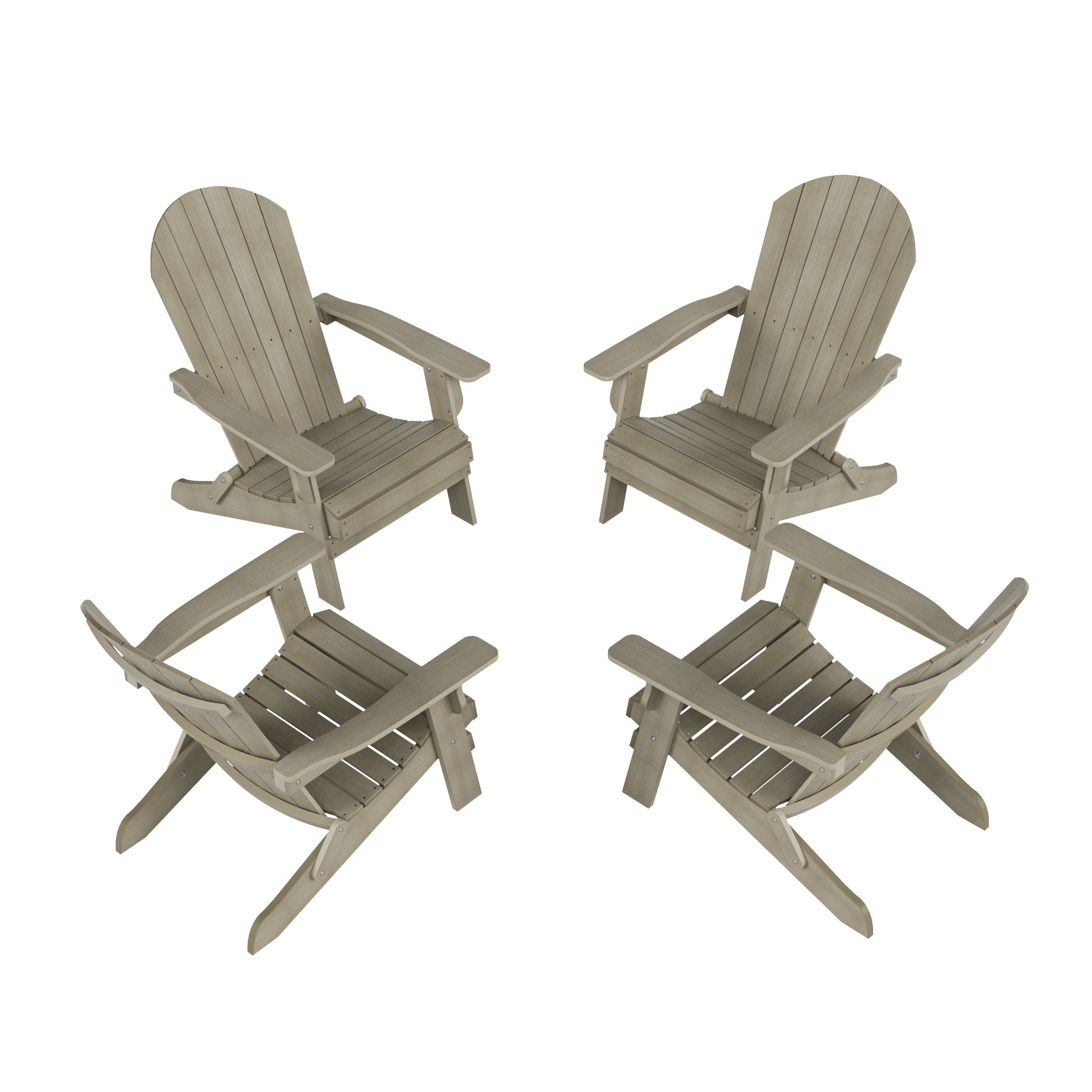 Florence Outdoor Folding Adirondack Seashell Chair (Set of 4)