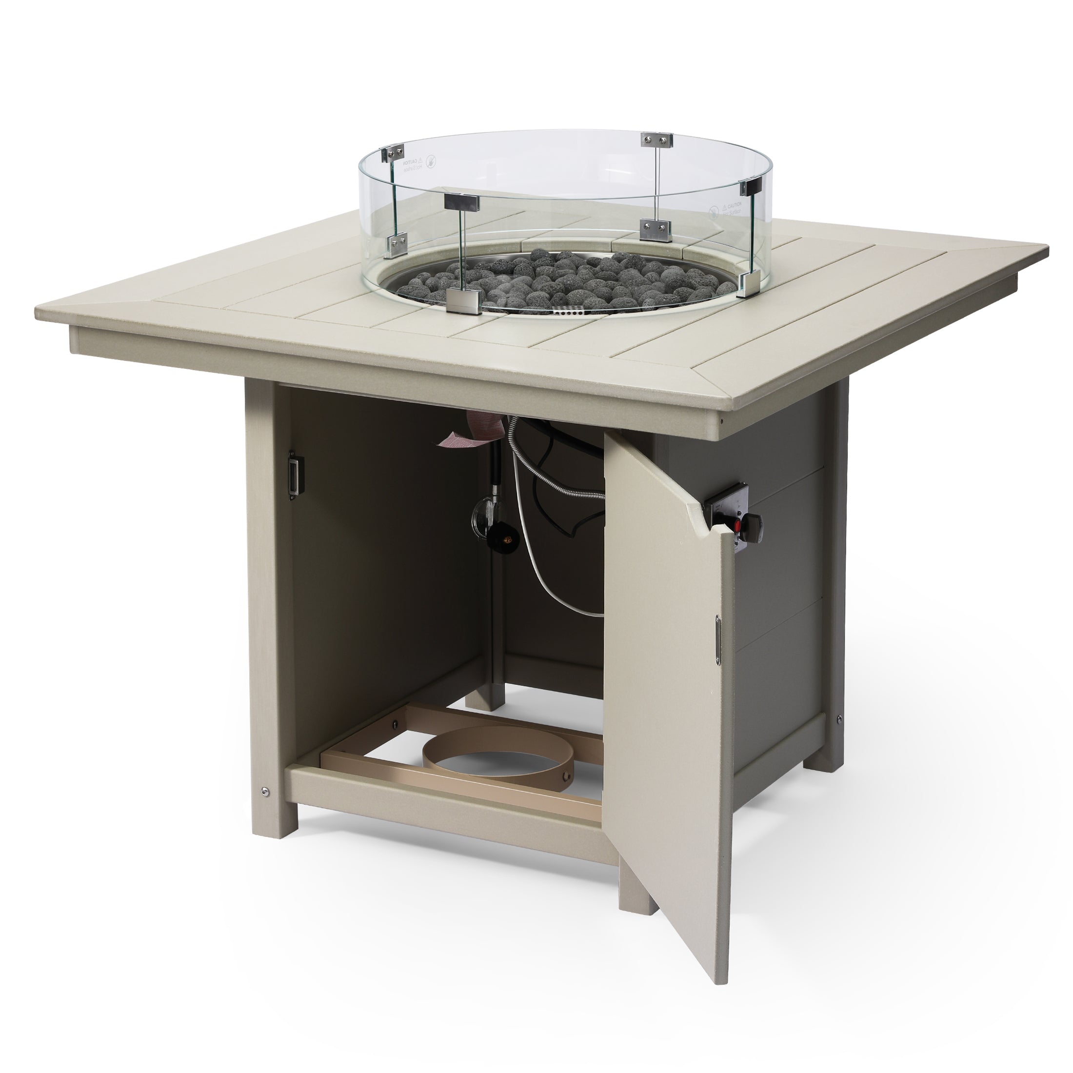 Sol Modern Outdoor Patio Propane 42" Square Fire Pit Table