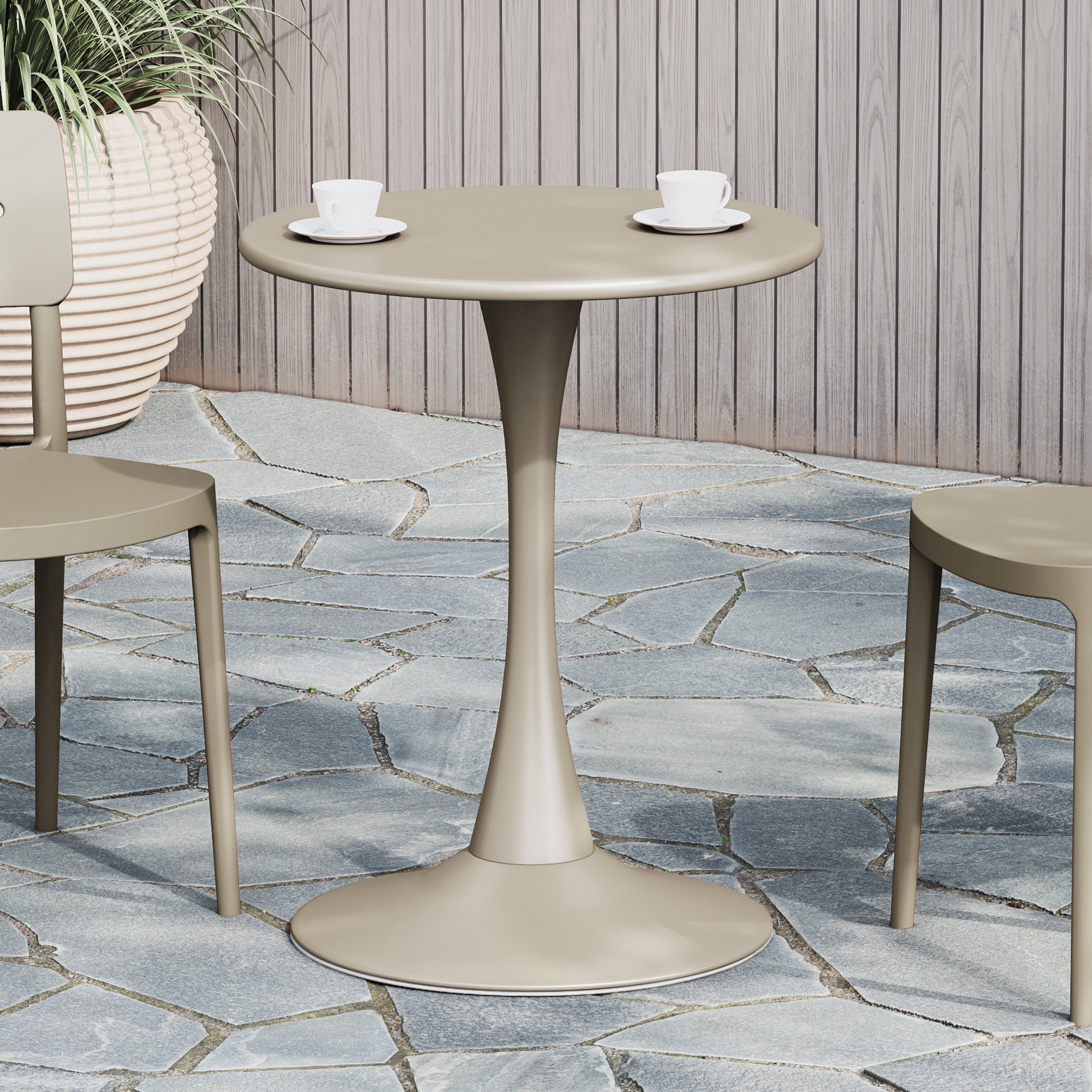 Sunshine 23.5" Round Outdoor Indoor Metal Cocktail Dining Table