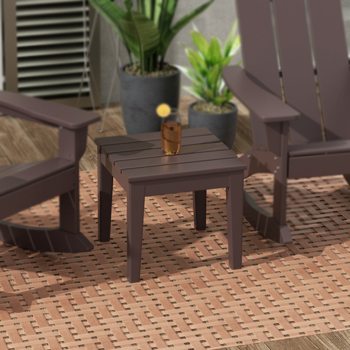 Palms Outdoor Patio Modern Adirondack Side Table