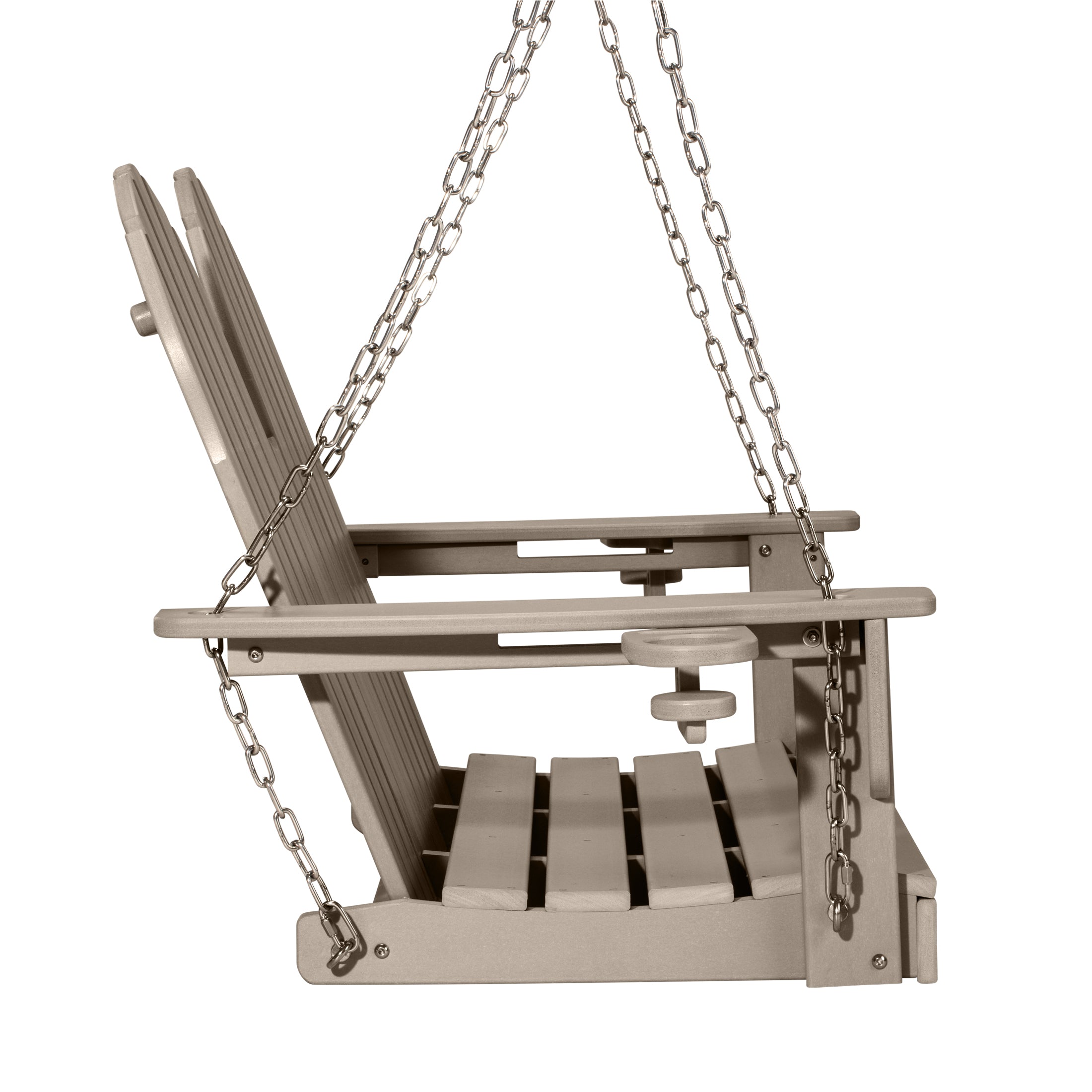 Savannah 4ft Outdoor HDPE Poly Farmhouse Hanging Porch Swing With Cup Holders