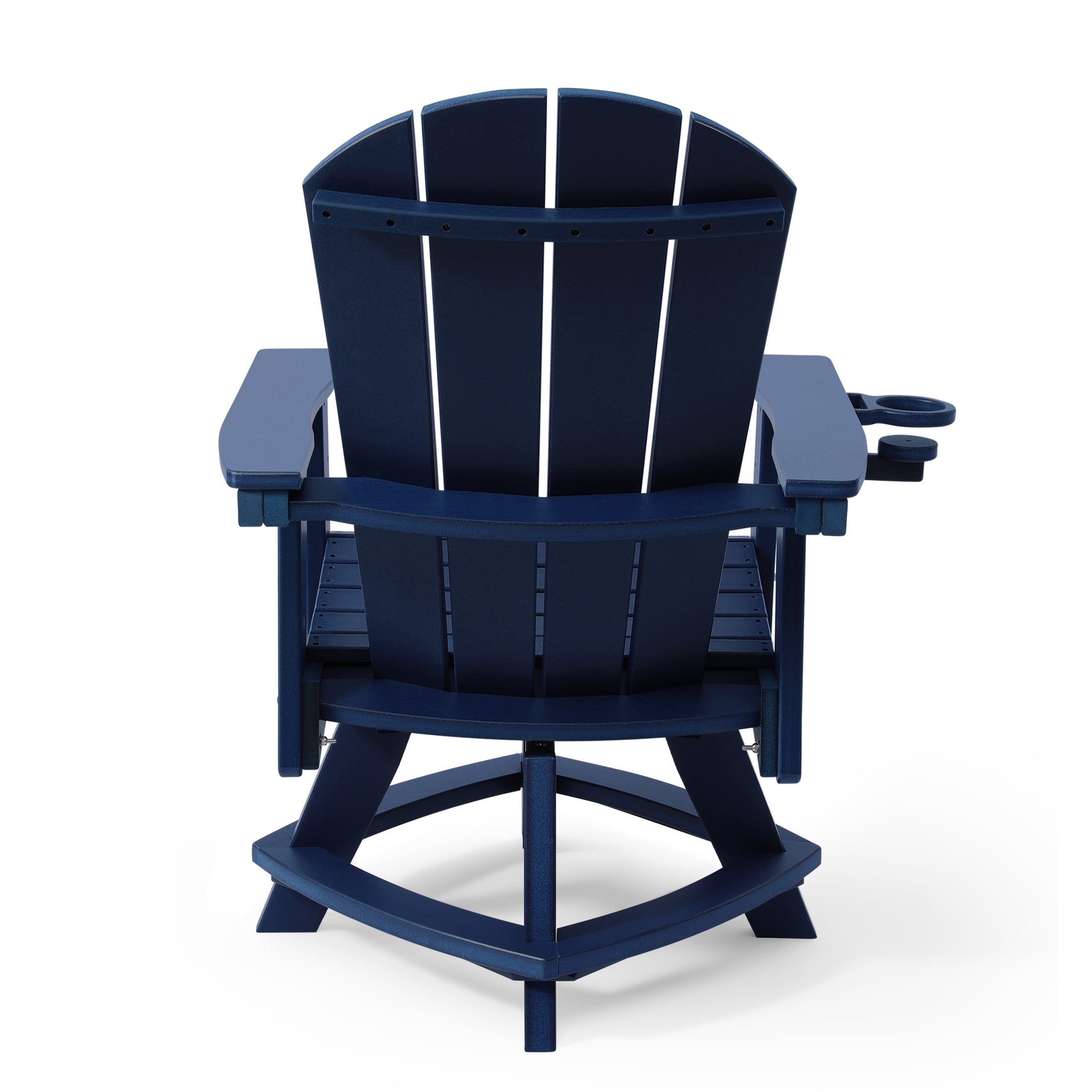 Paradise Outdoor HDPE Swivel Adirondack Patio Dining Chair With Cup Holder
