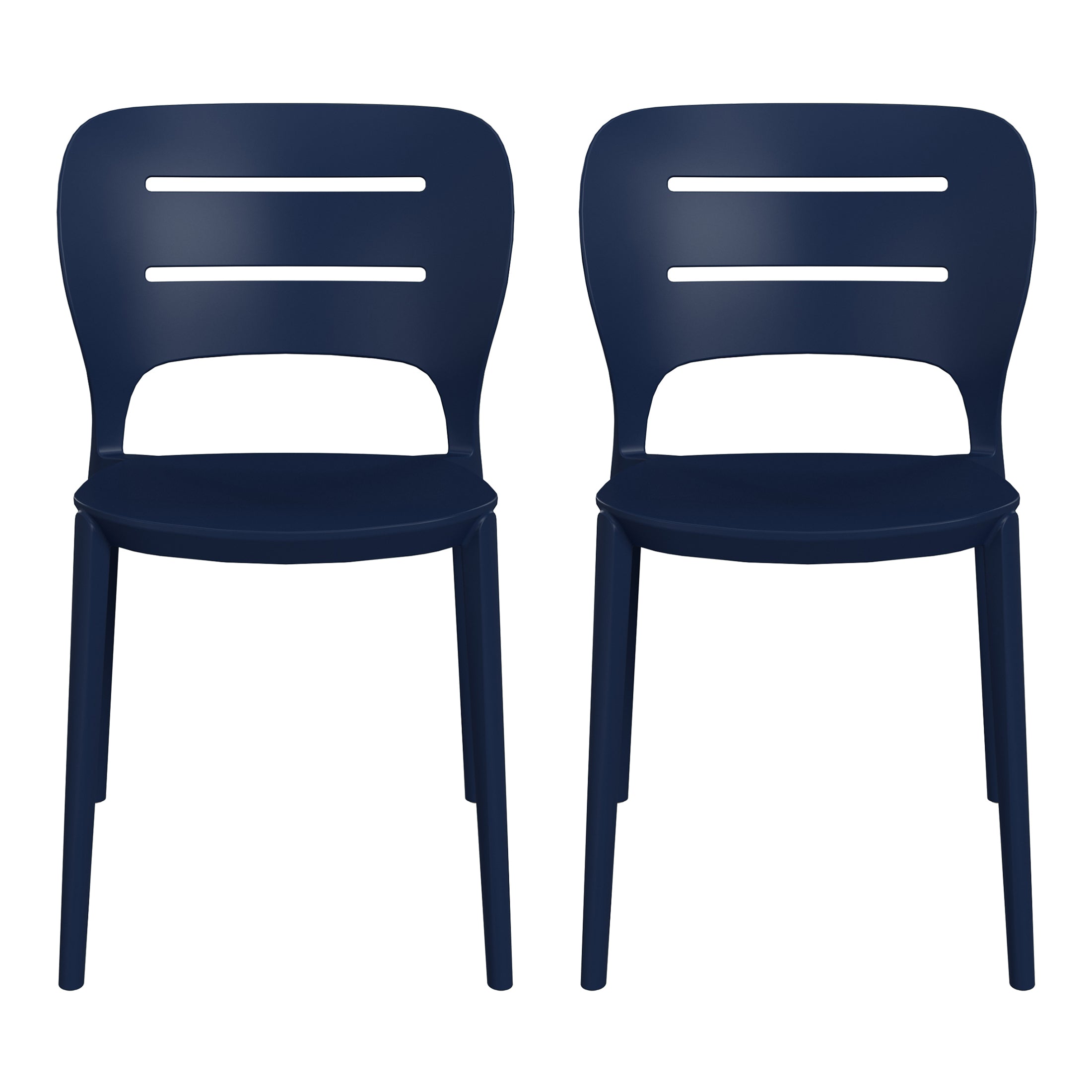Sunshine Outdoor Modern Stackable Plastic Patio Dining Side Chairs (Set of 2)