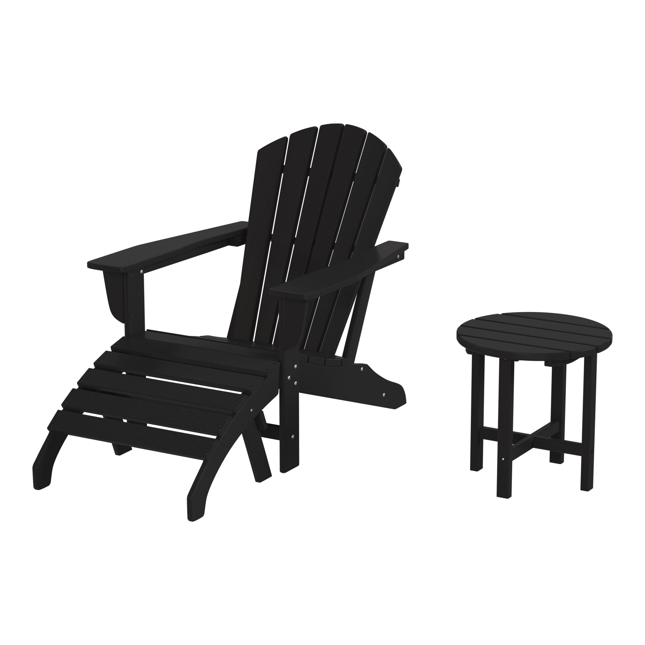 Portside Outdoor Adirondack Chair With Ottoman And Side Table 3-Piece Set