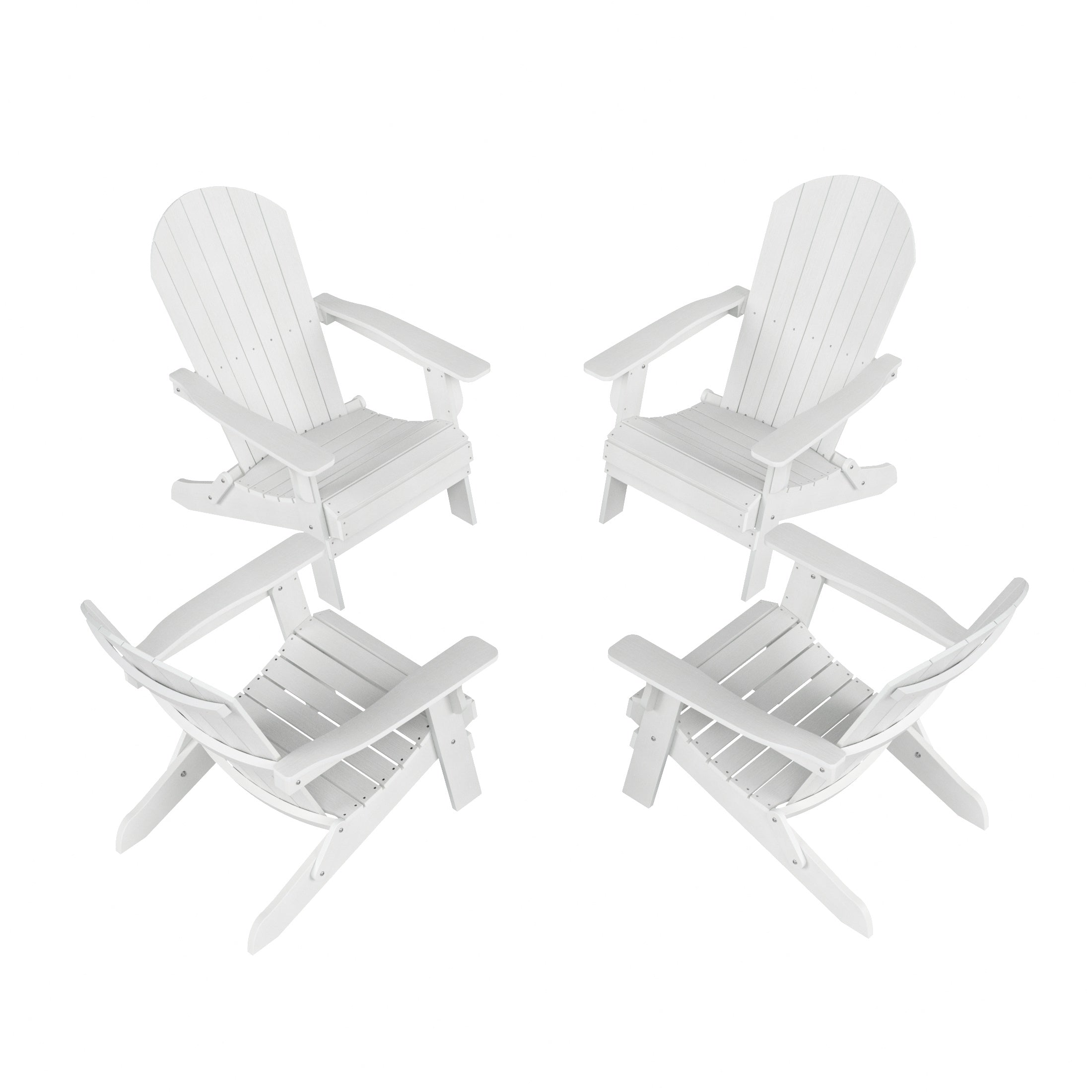 Florence Outdoor Folding Adirondack Seashell Chair (Set of 4)