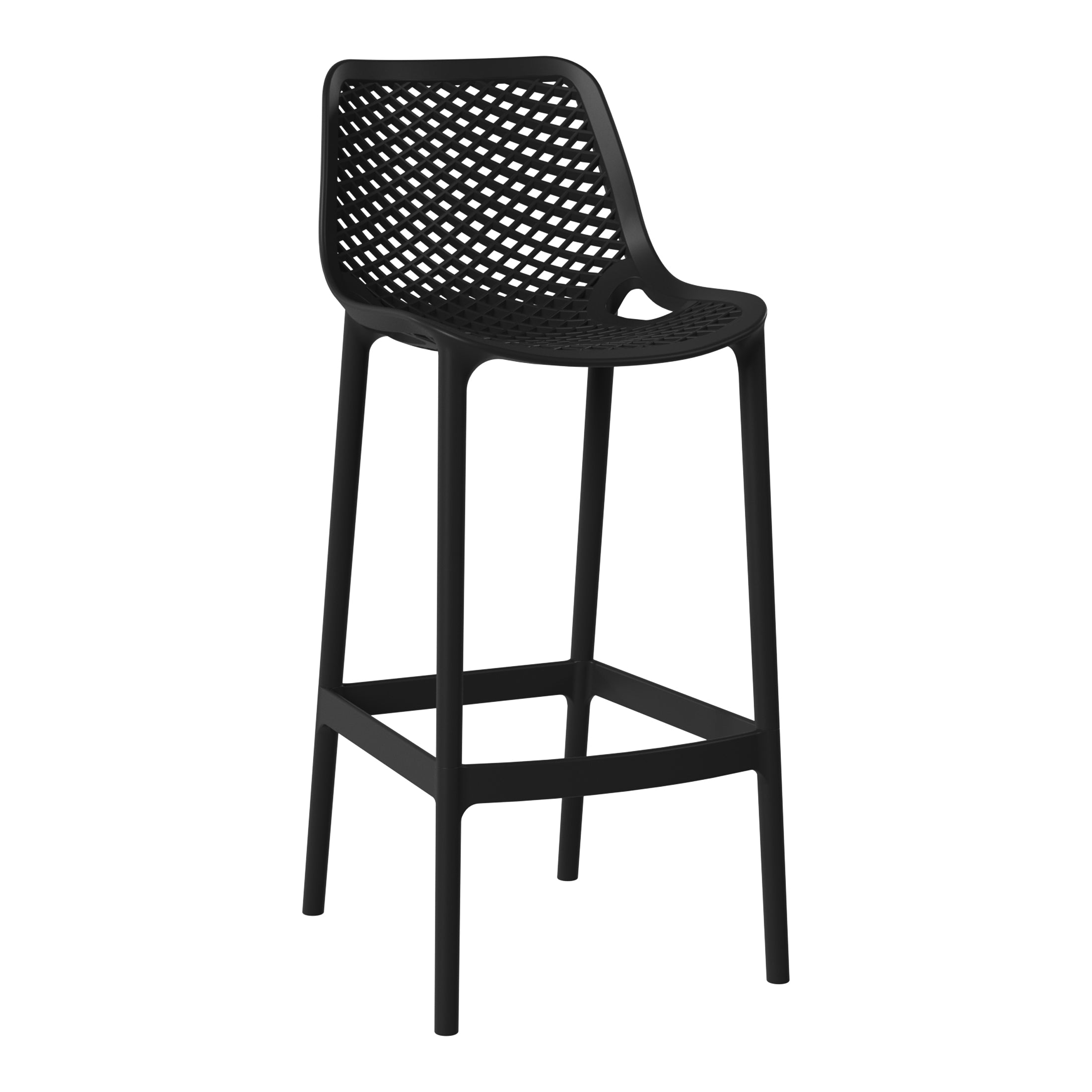 Sunshine 41.75" Outdoor Modern Polypropylene Plastic Patio Bar Height Stools (Set of 2)