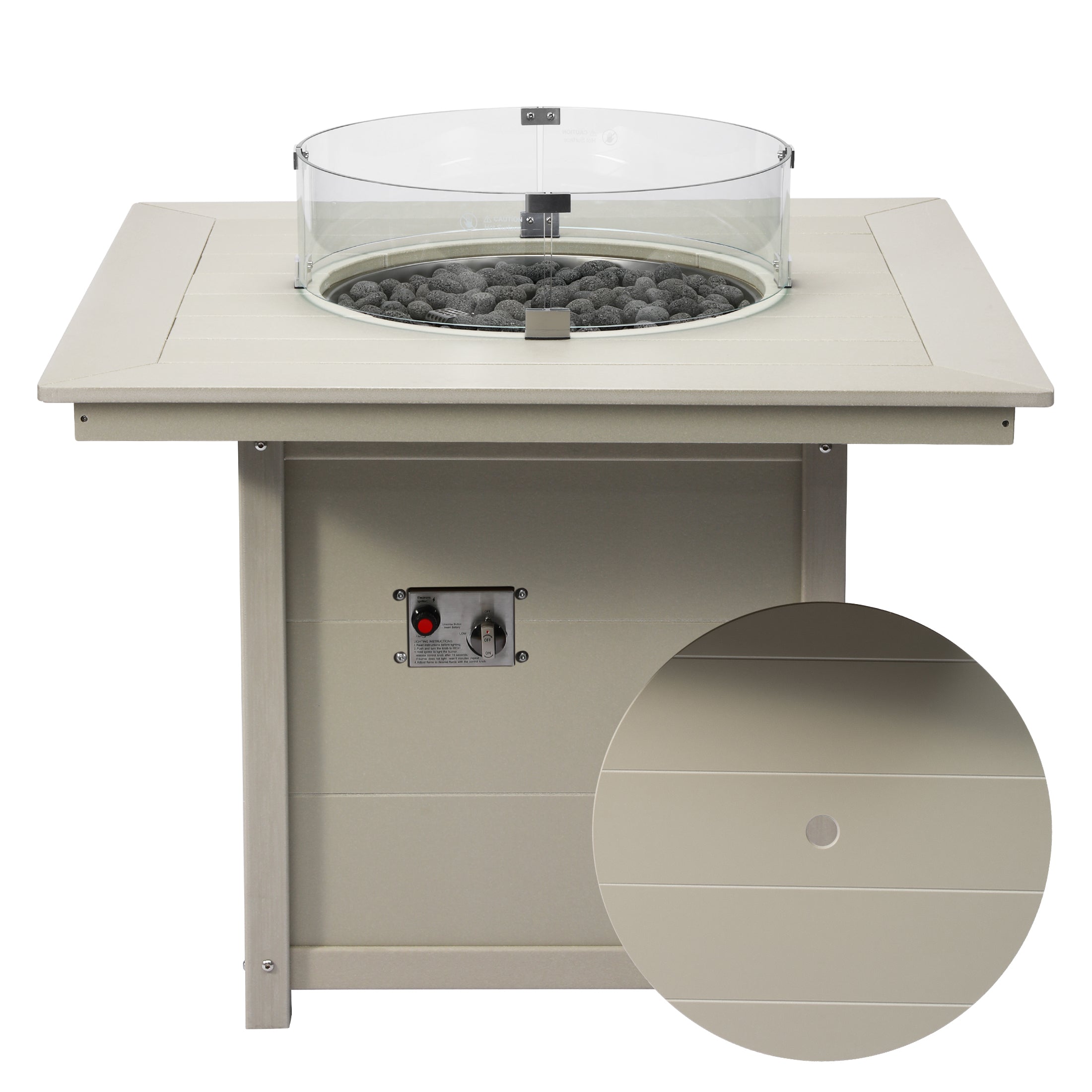 Sol Modern Outdoor Patio Propane 42" Square Fire Pit Table