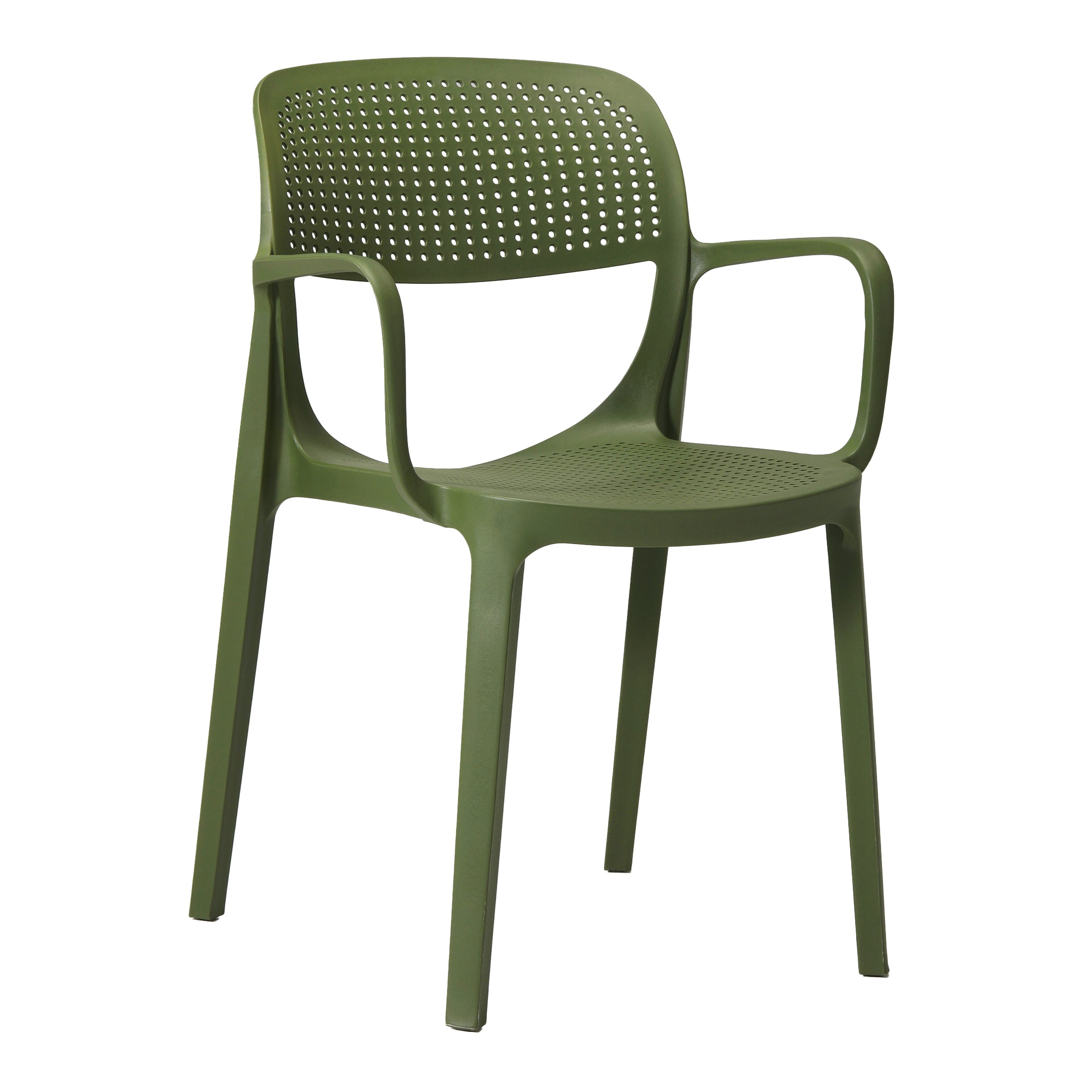 Sunshine 5-Piece Round Metal Bistro Dining Table Set And Stackable Resin Patio Dining Side Chairs