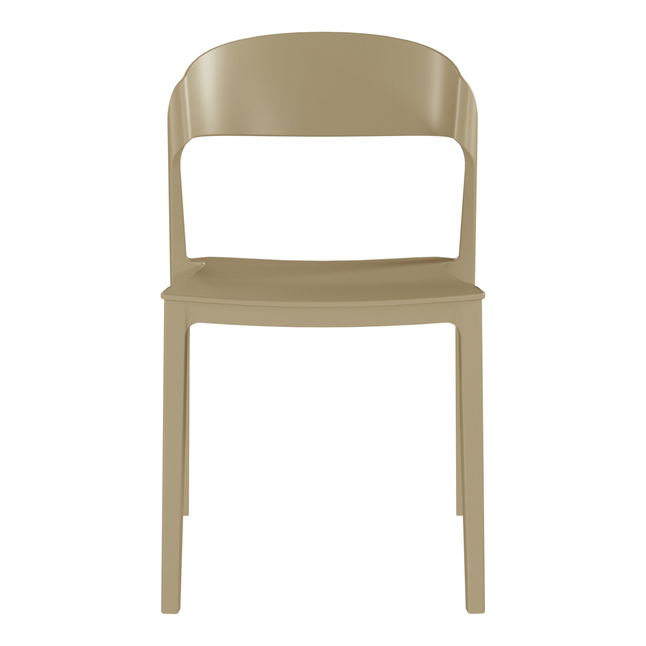 Sunshine Outdoor Modern Stackable Plastic Patio Bistro Dining Side Chairs (Set of 2)