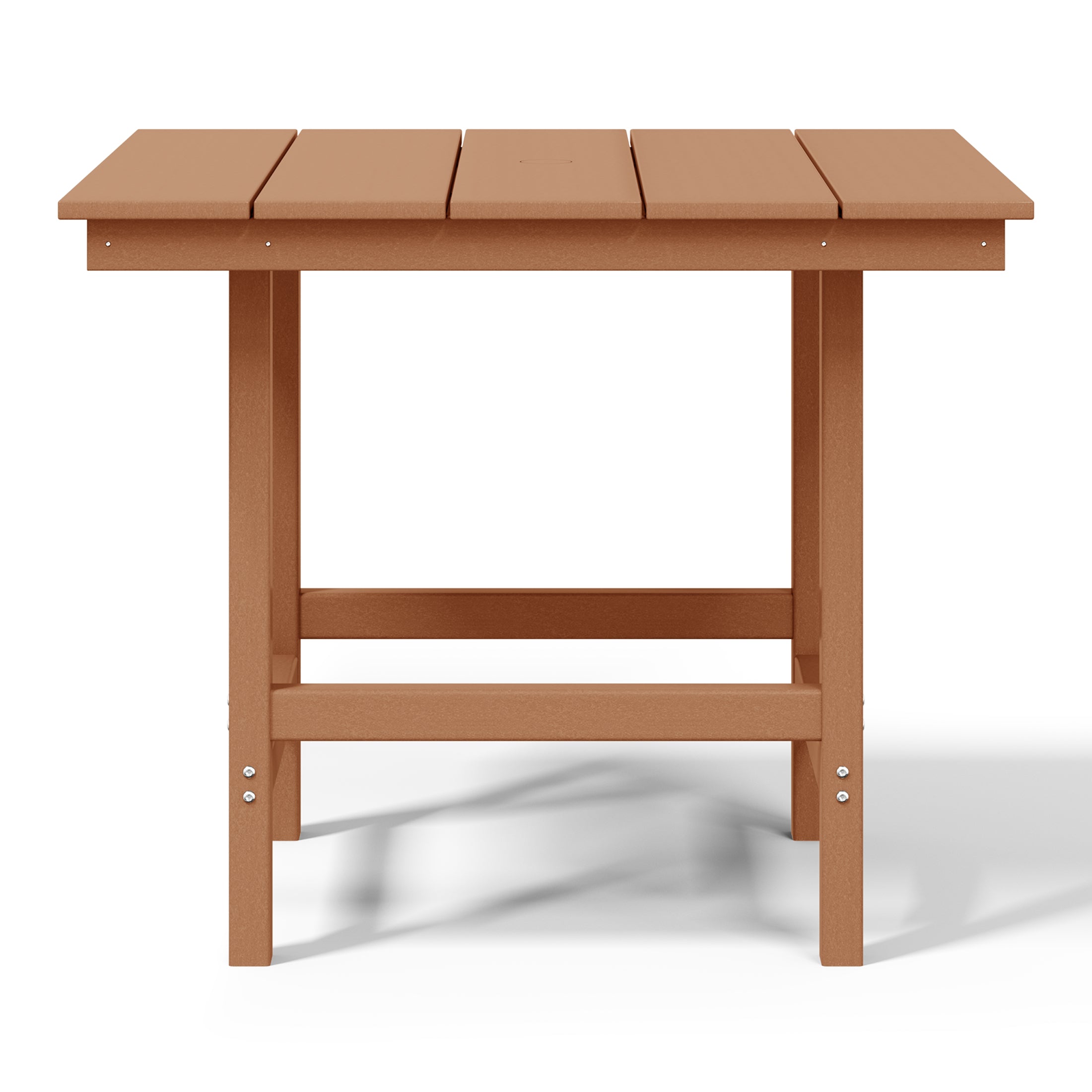 Palms Outdoor HDPE 36" Square Patio Dining Table with Umbrella Hole
