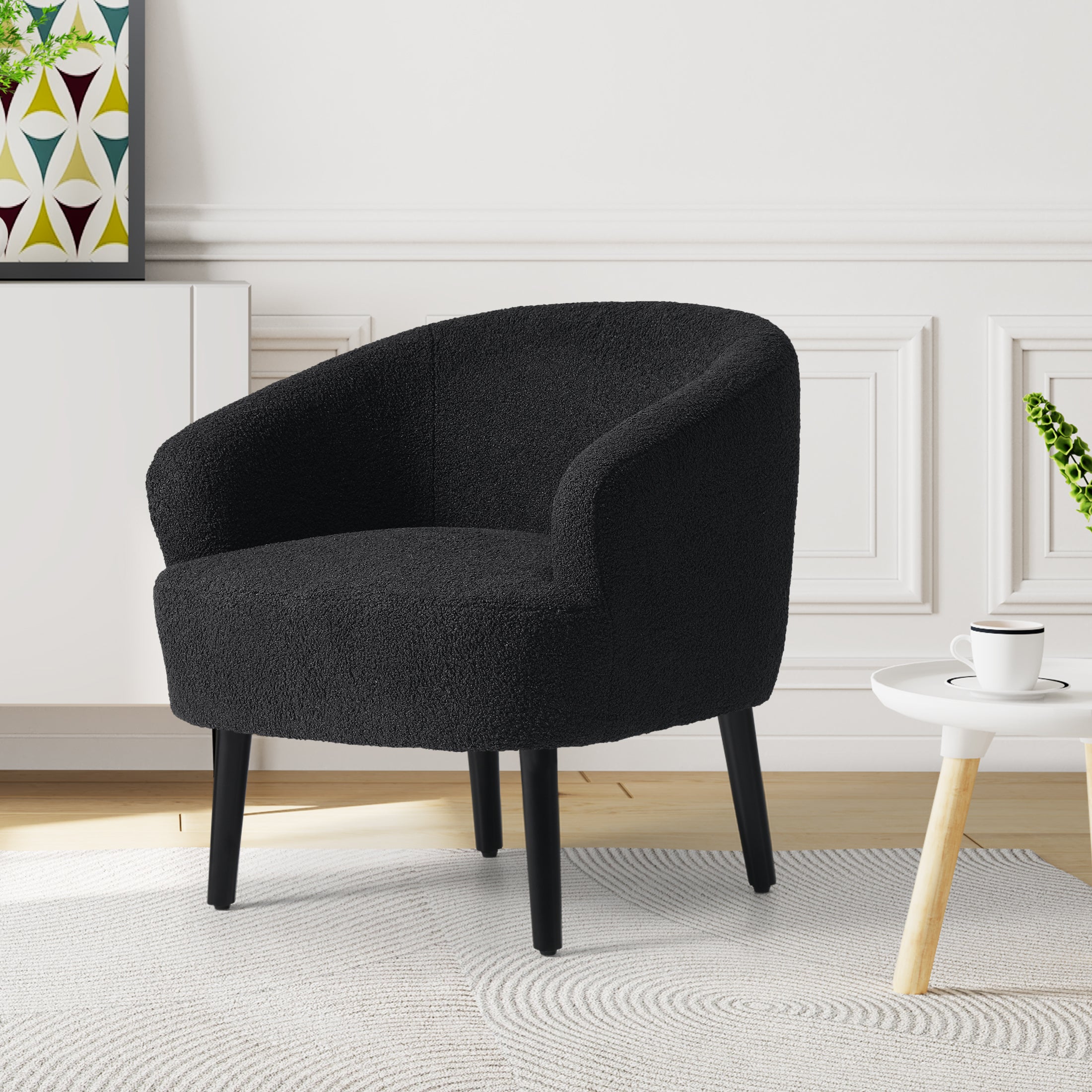 Celine 29" Wide Mid Century Modern Club Barrel Accent Armchair