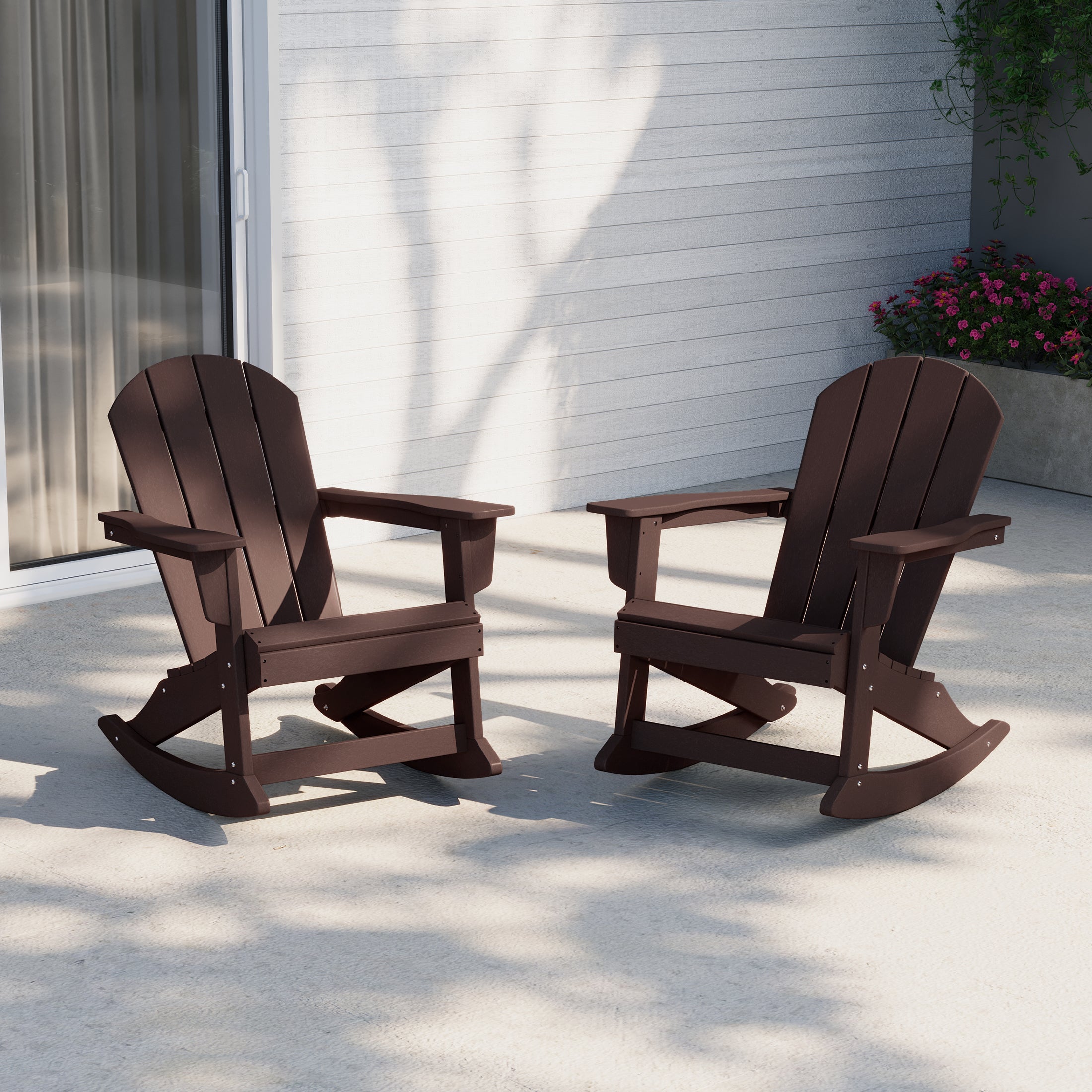 Paradise 2 piece set Outdoor / Patio Poly Adirondack rocking chairs ( 2 seater )
