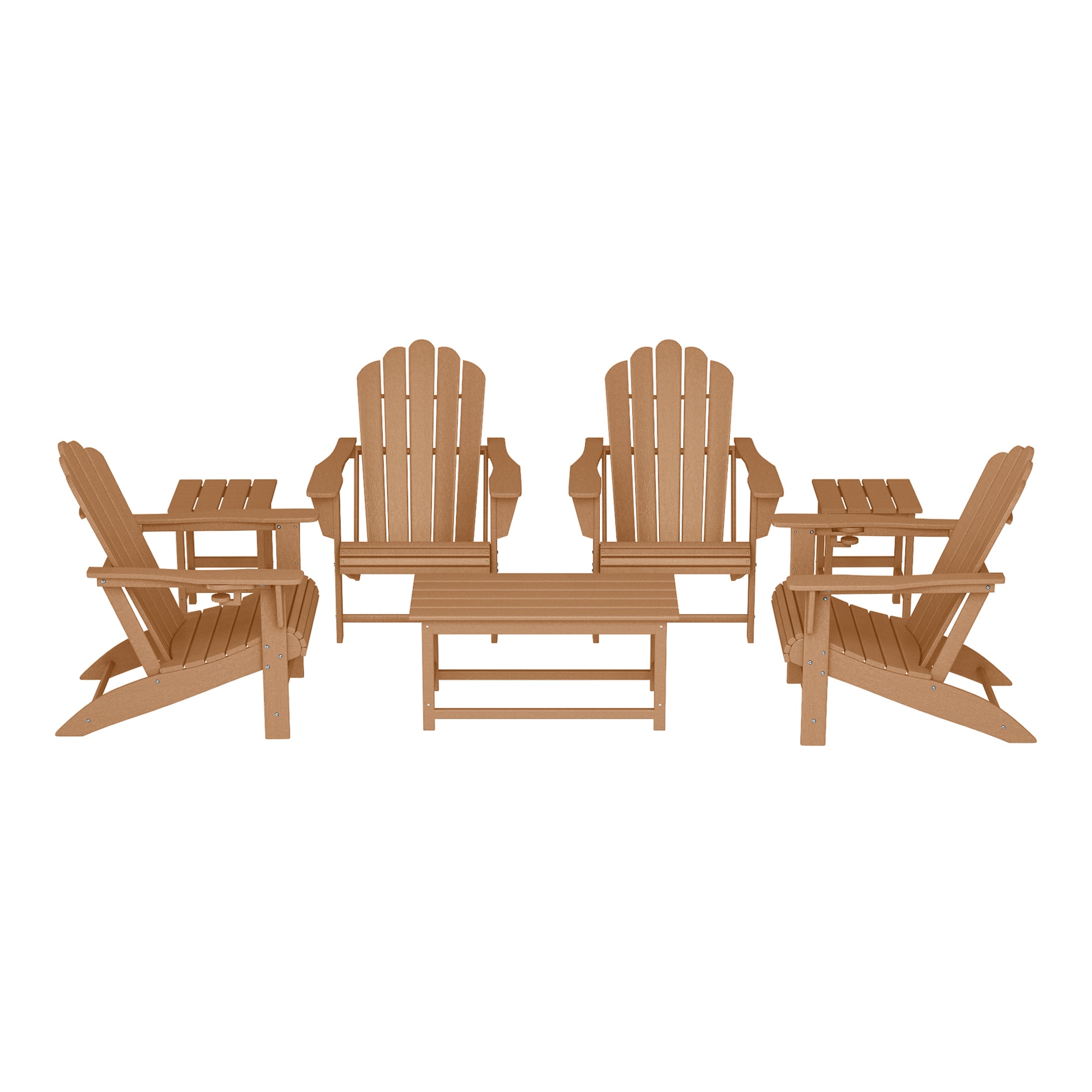 Lakeview 7-Piece HDPE Outdoor Patio Furniture Adirondack Conversation Set