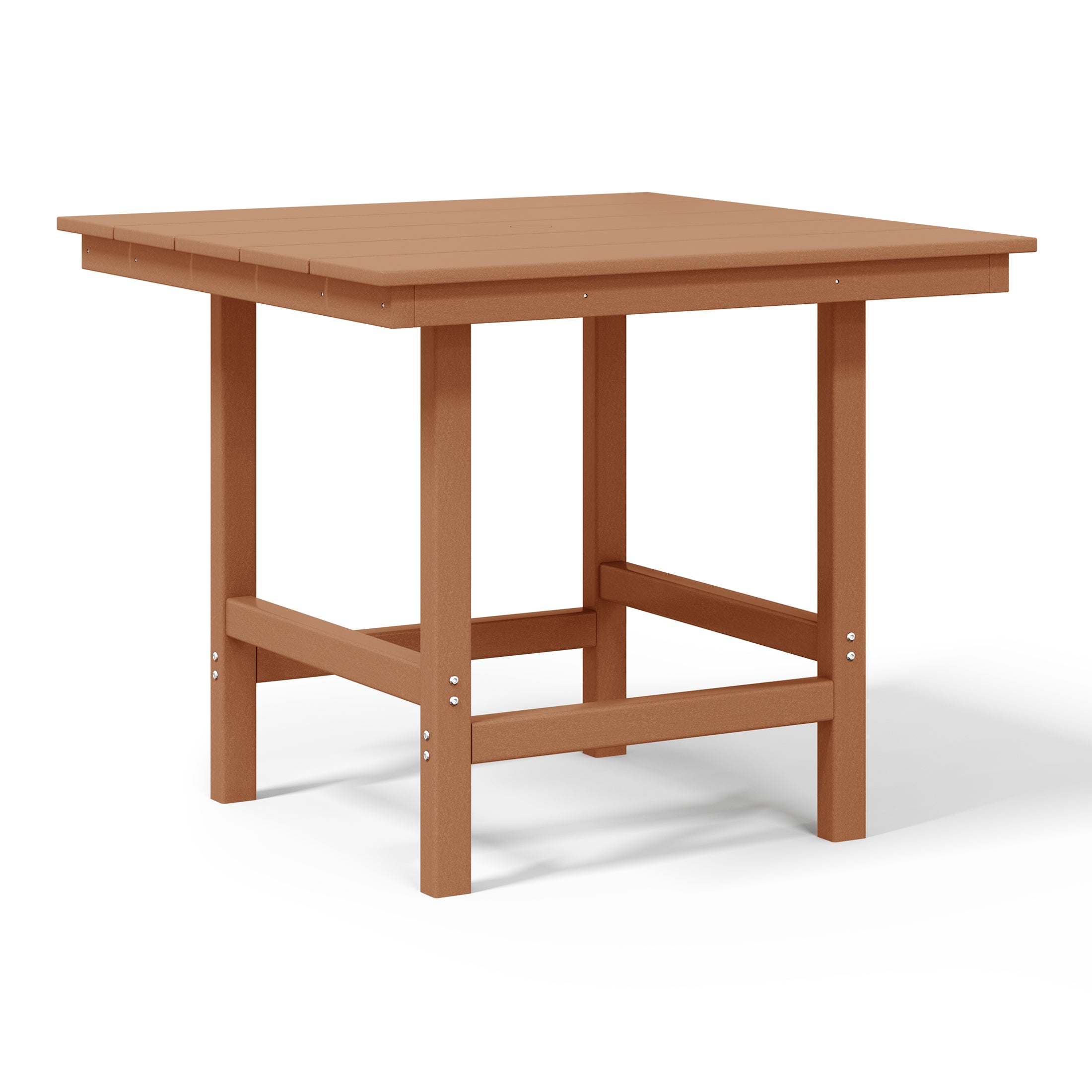 Palms 5-Piece HDPE Outdoor Square Patio Dining Table Set with Armless Side Chairs