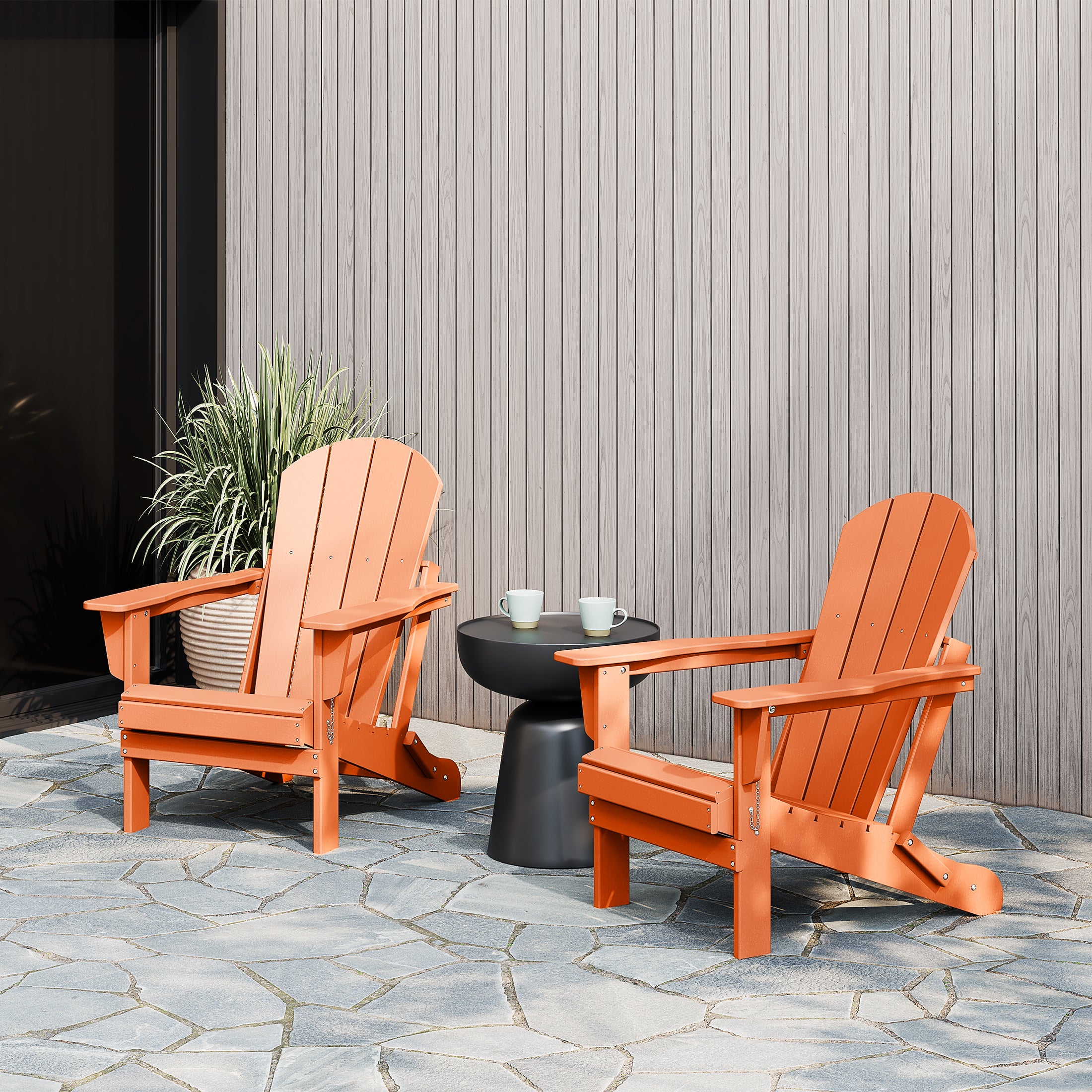 Paradise Westintrends 2 piece set outdoor folding Poly Adirondack chair
